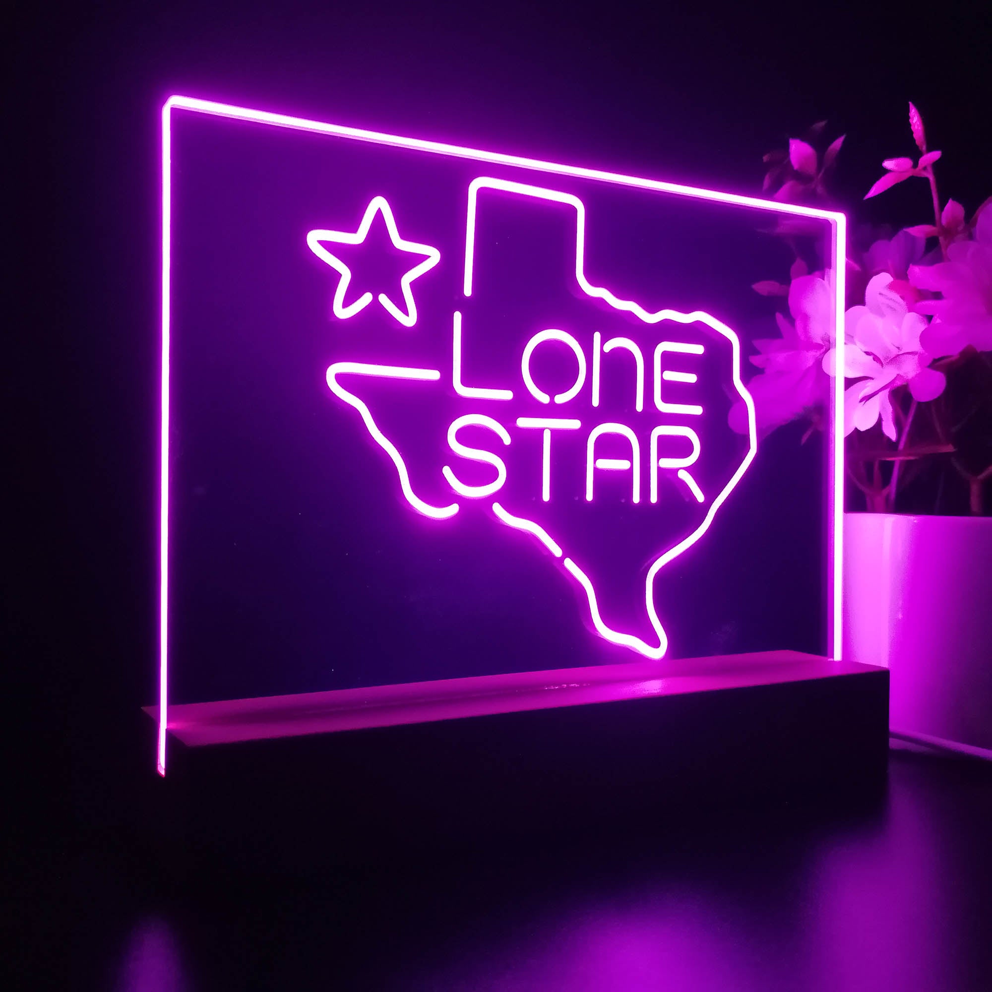 Texas Lone Star Beer Bar Night Light 3D Illusion Lamp Home Bar Decor