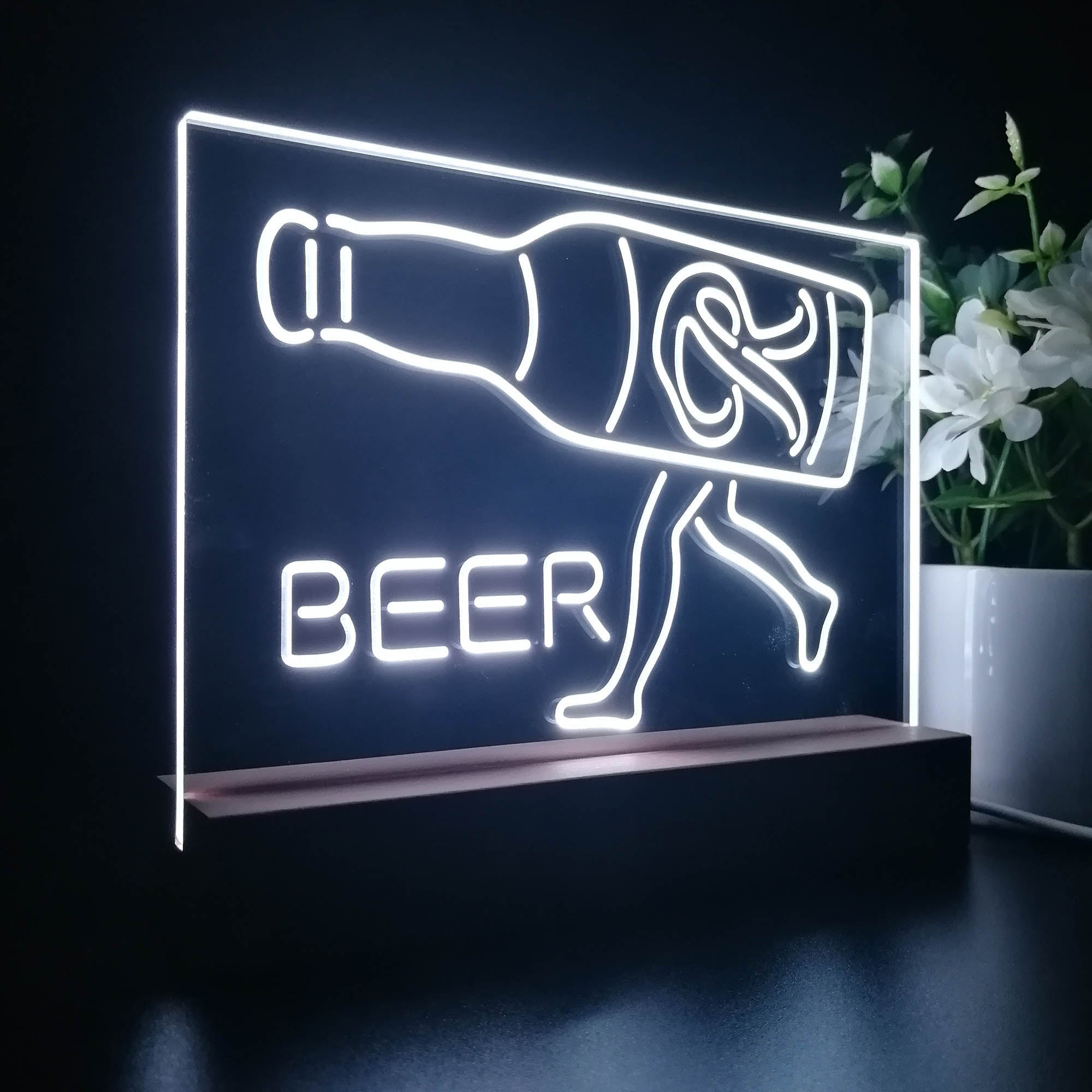 Rainier Beer Garage Man Cave Bar Night Light 3D Illusion Lamp Home Bar Decor