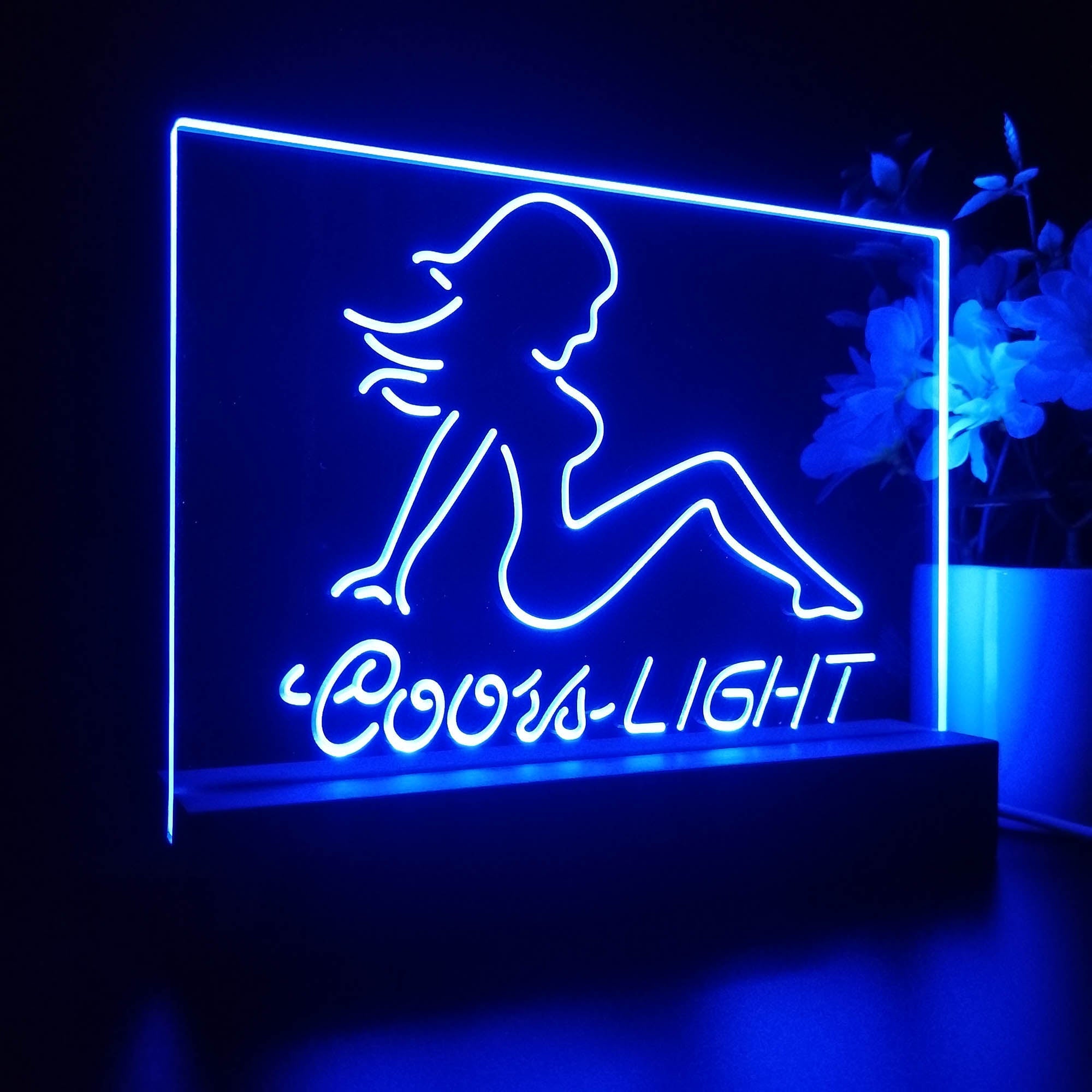Coors Light Sexy Lady Girl Night Light 3D Illusion Lamp Home Bar Decor