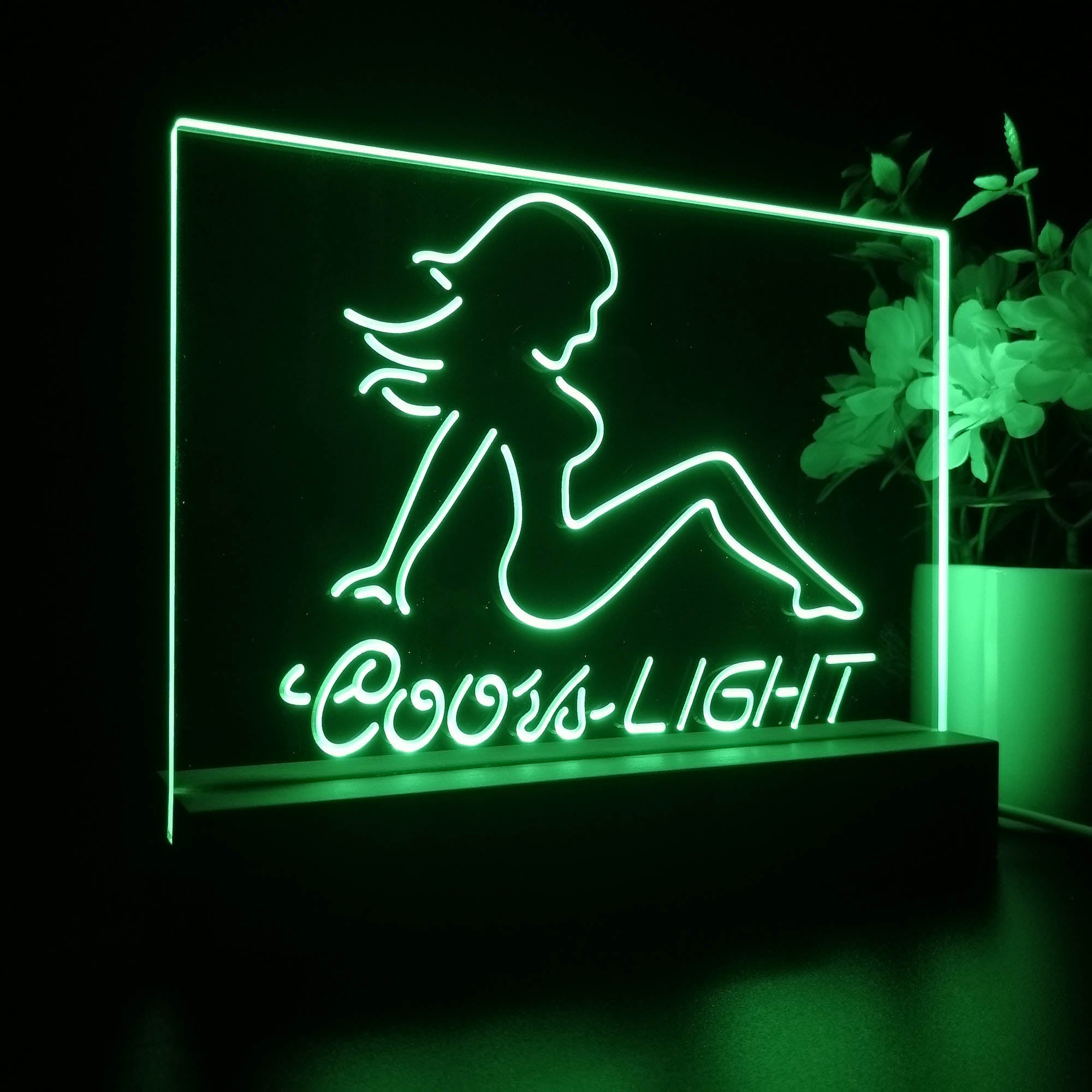 Coors Light Sexy Lady Girl Night Light 3D Illusion Lamp Home Bar Decor