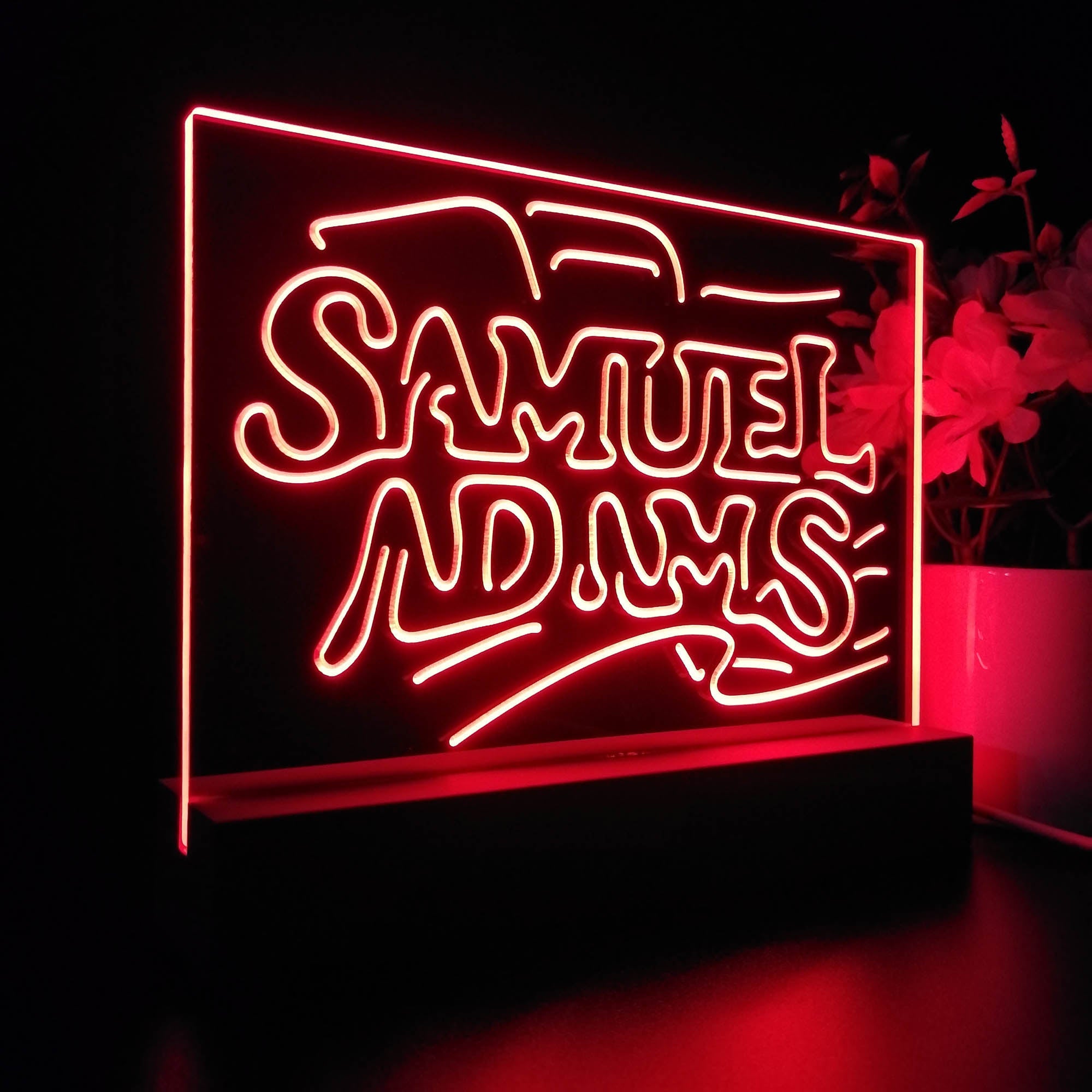 Samuel Adams Beer Bar Night Light 3D Illusion Lamp Home Bar Decor