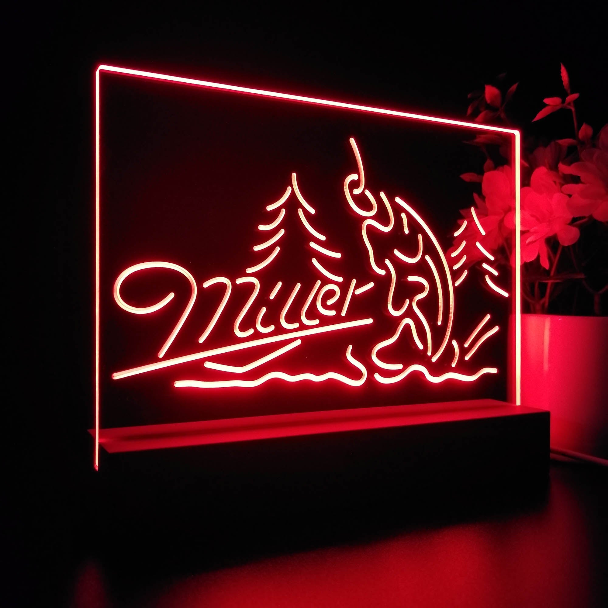 Miller Fish Fishing Night Light 3D Illusion Lamp Home Bar Decor