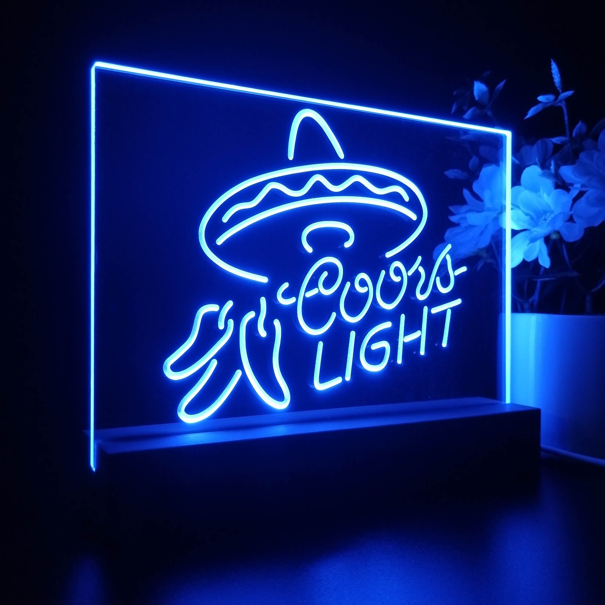 Coors Light Mexican Hat Night Light 3D Illusion Lamp Home Bar Decor