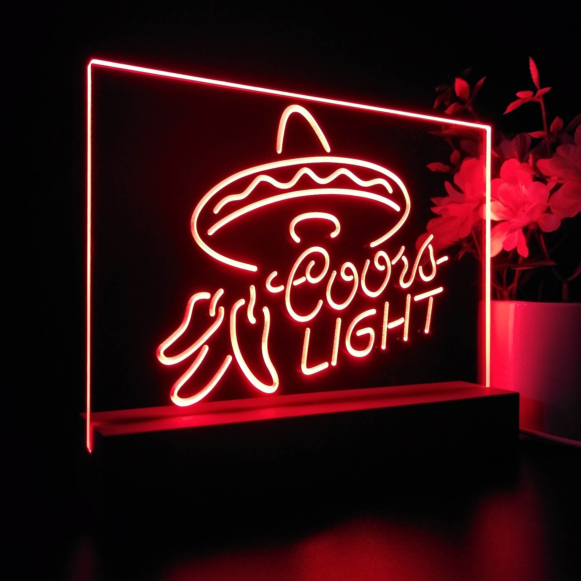 Coors Light Mexican Hat Night Light 3D Illusion Lamp Home Bar Decor