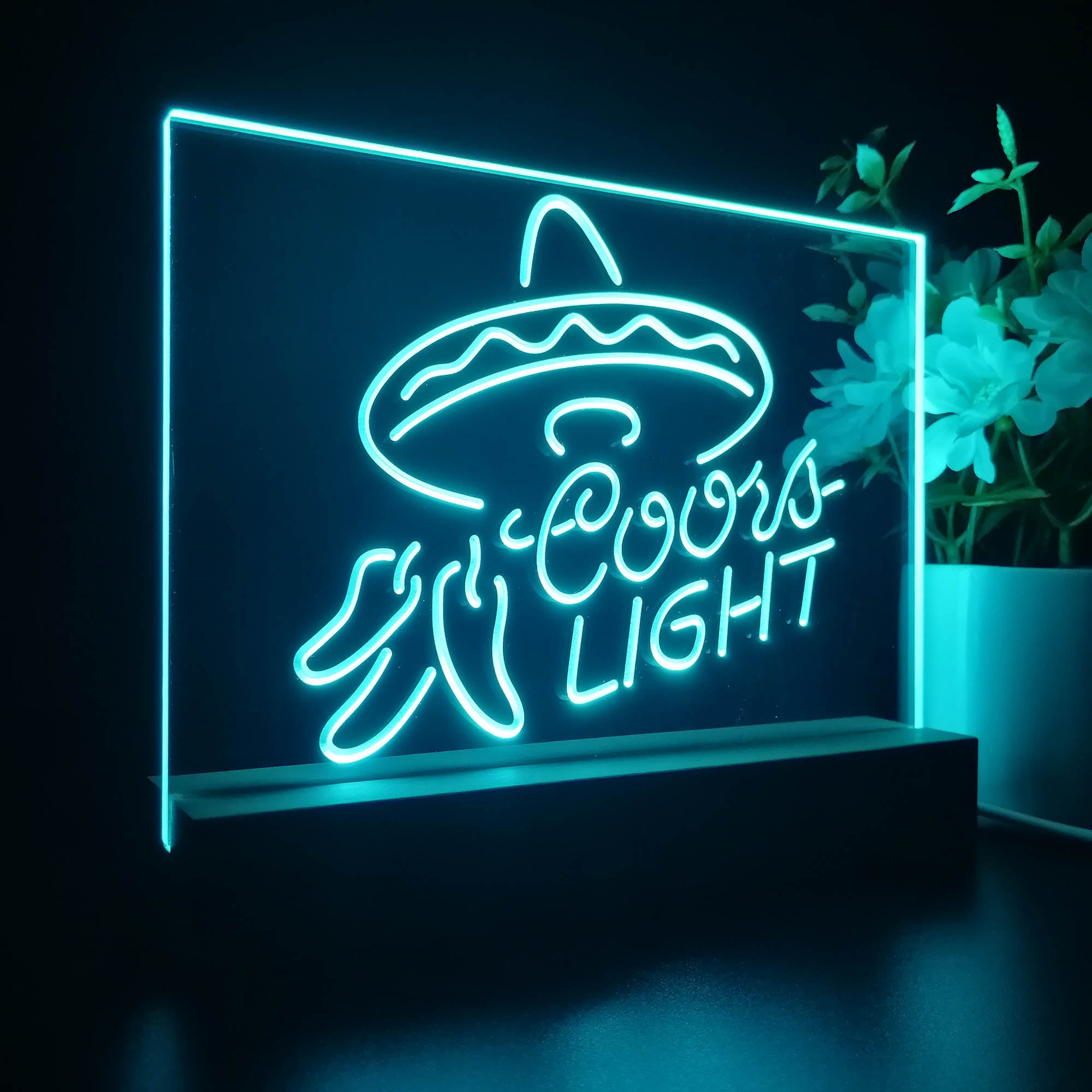 Coors Light Mexican Hat Night Light 3D Illusion Lamp Home Bar Decor