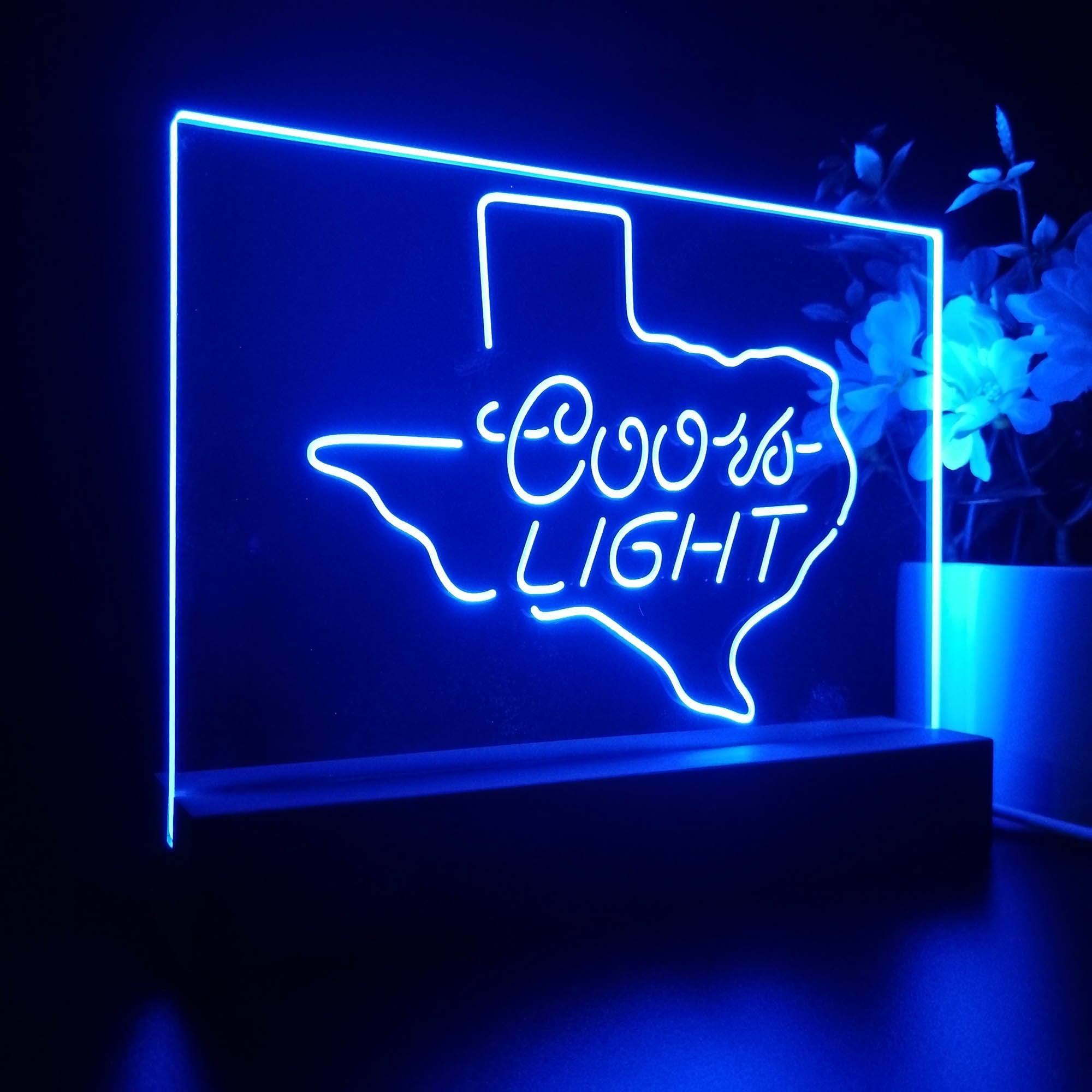 Coors Light Texas Night Light 3D Illusion Lamp Home Bar Decor