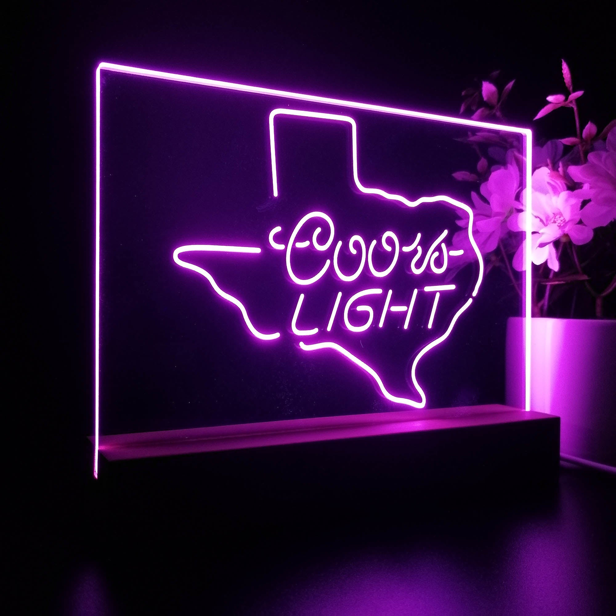 Coors Light Texas Night Light 3D Illusion Lamp Home Bar Decor