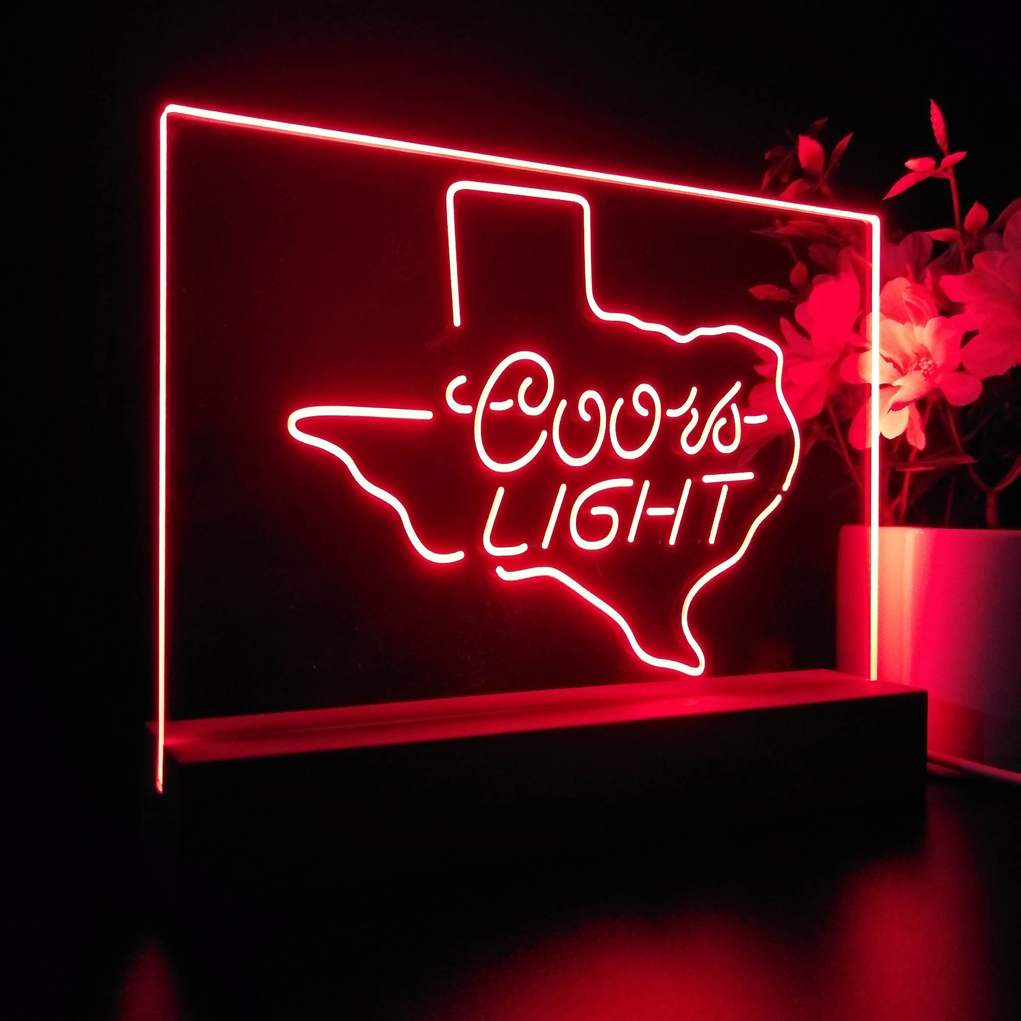 Coors Light Texas Night Light 3D Illusion Lamp Home Bar Decor