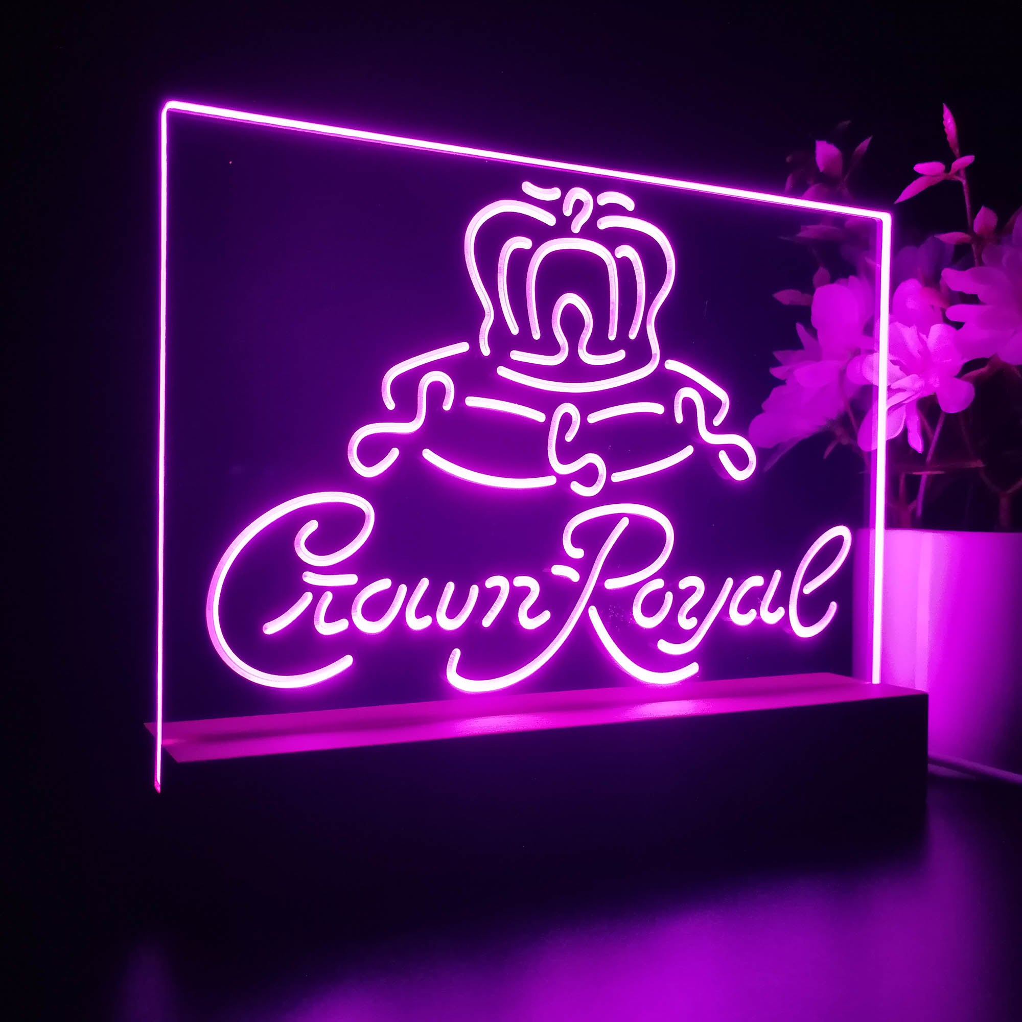 Crown Royal Beer Bar Night Light 3D Illusion Lamp Home Bar Decor