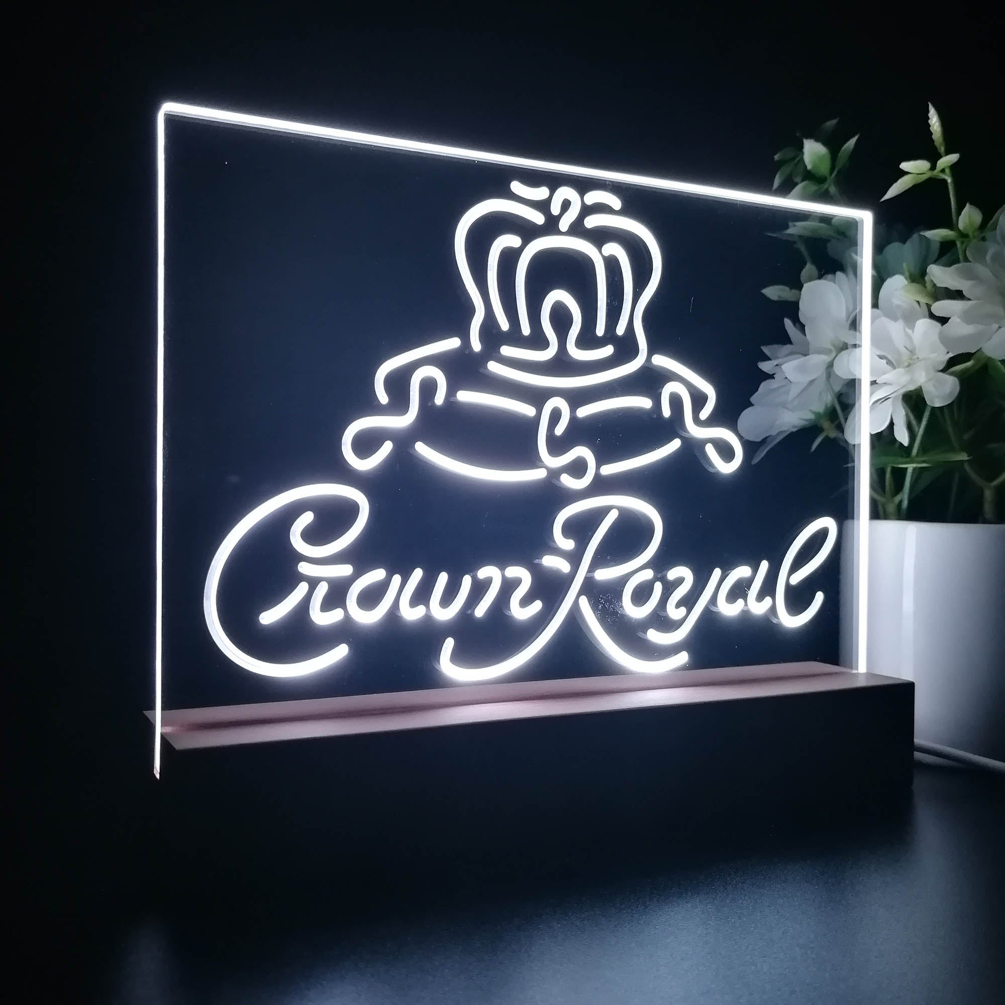 Crown Royal Beer Bar Night Light 3D Illusion Lamp Home Bar Decor