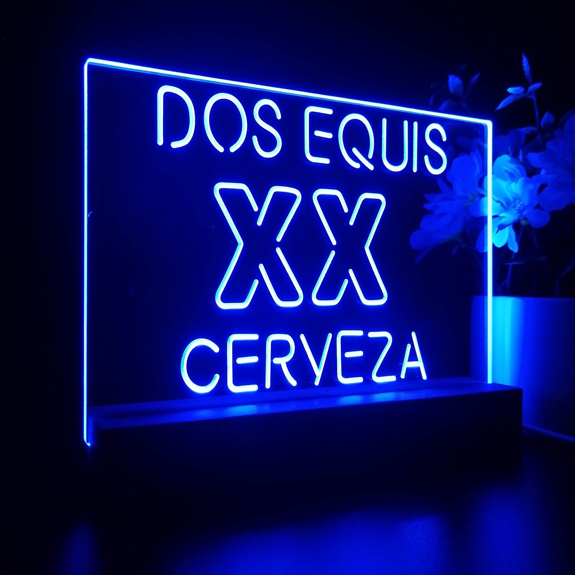 Dos Equis XX Cerveza Night Light 3D Illusion Lamp Home Bar Decor