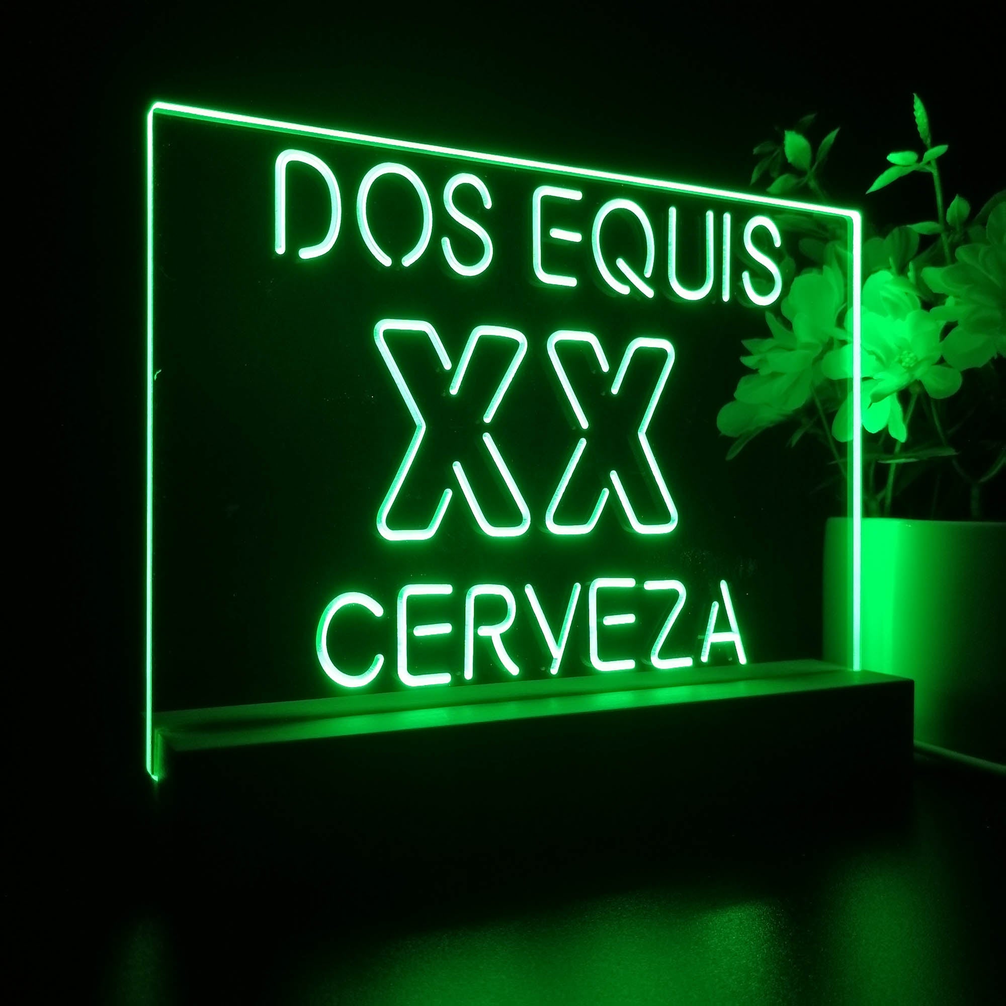 Dos Equis XX Cerveza Night Light 3D Illusion Lamp Home Bar Decor