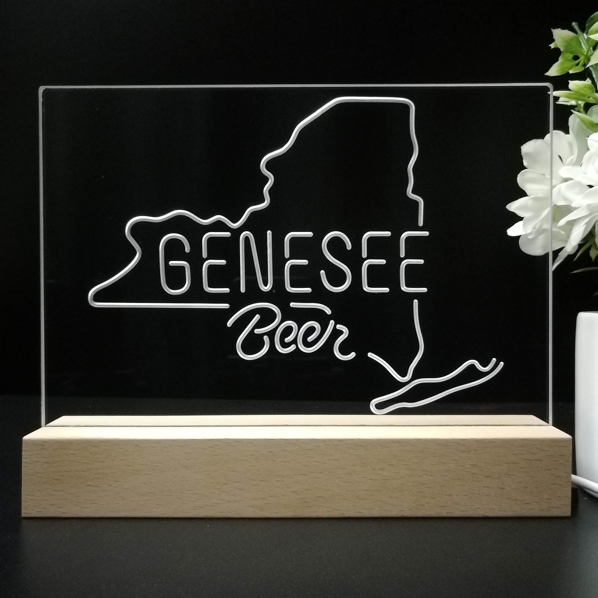 Genesee Beer Bar Night Light 3D Illusion Lamp Home Bar Decor