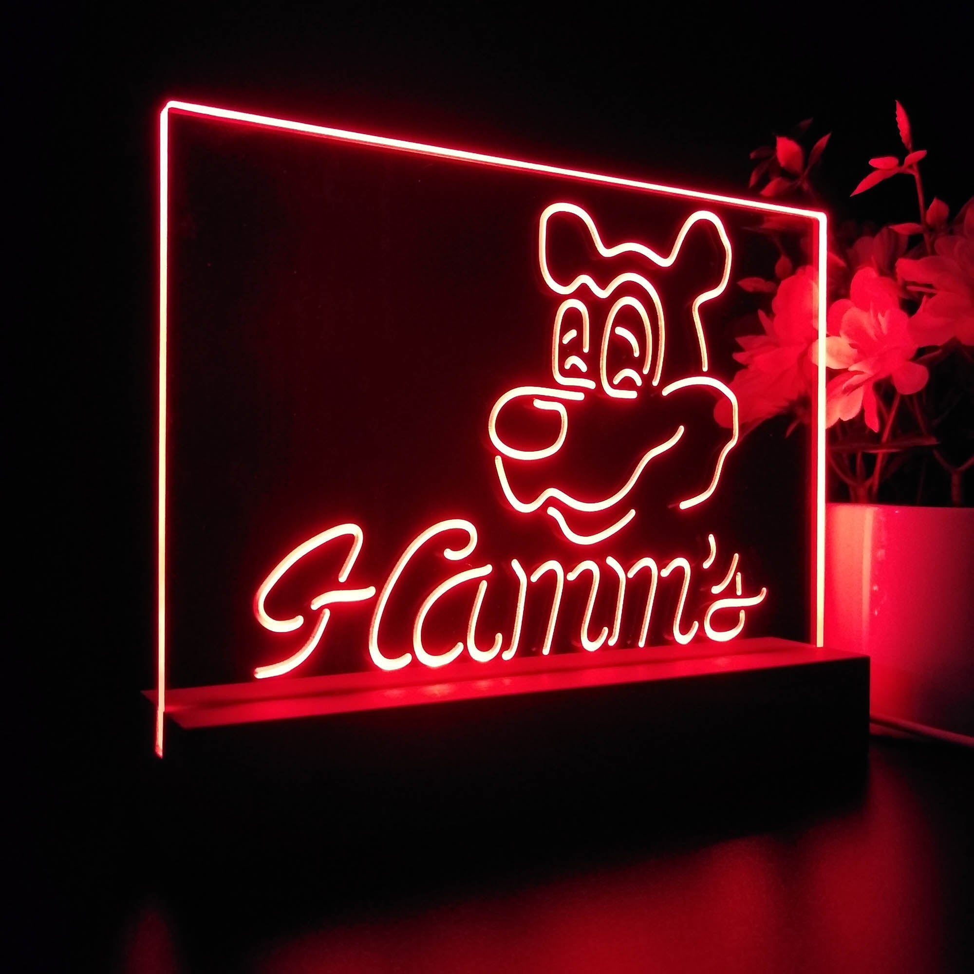 Hamm's Beer Bar Man Cave Night Light 3D Illusion Lamp Home Bar Decor
