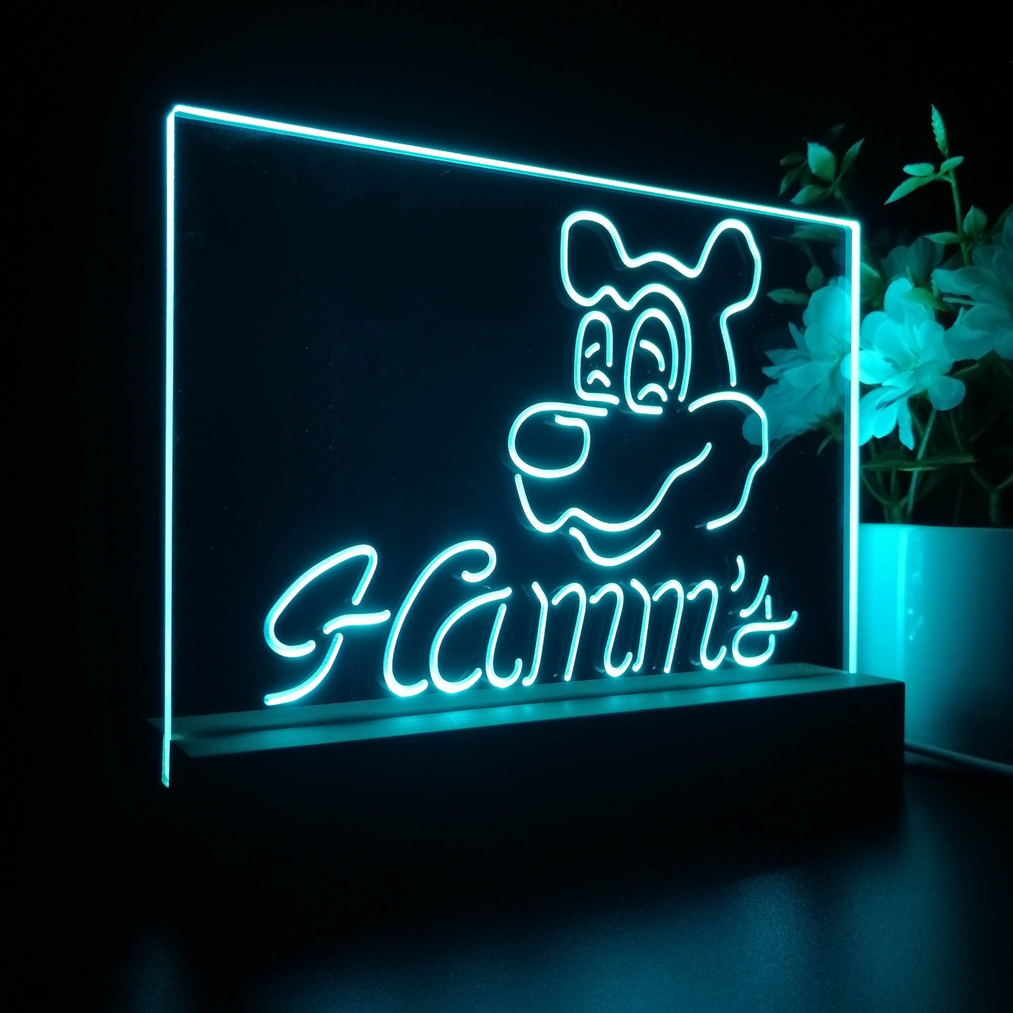 Hamm's Beer Bar Man Cave Night Light 3D Illusion Lamp Home Bar Decor