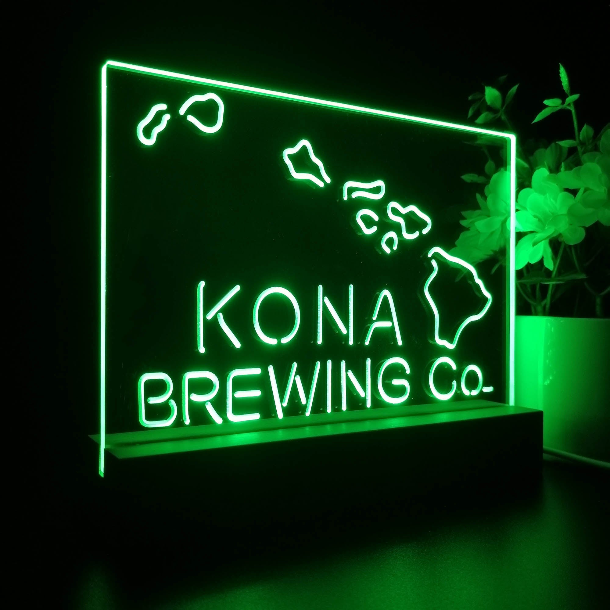 Kona Brewing Beer Night Light 3D Illusion Lamp Home Bar Decor