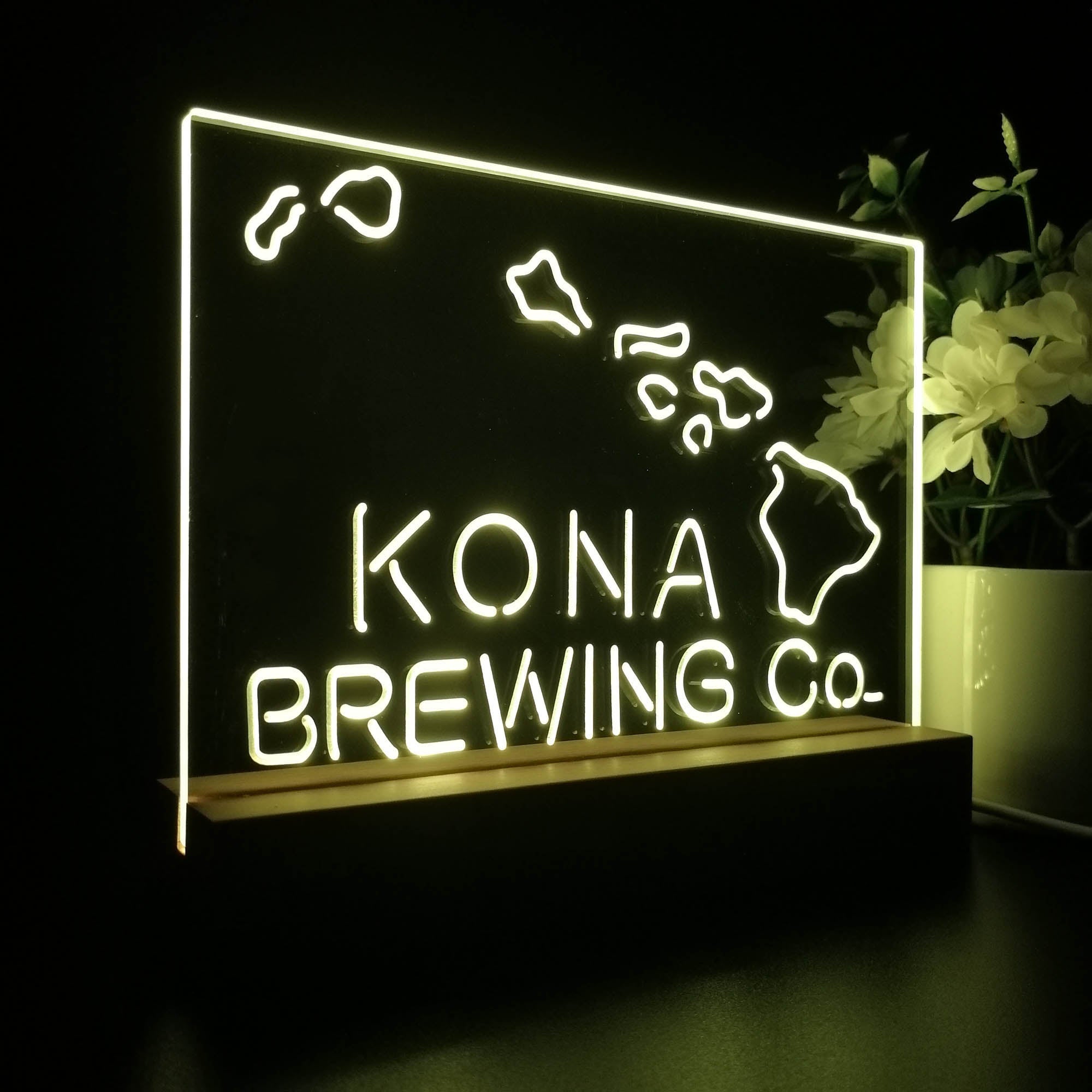 Kona Brewing Beer Night Light 3D Illusion Lamp Home Bar Decor