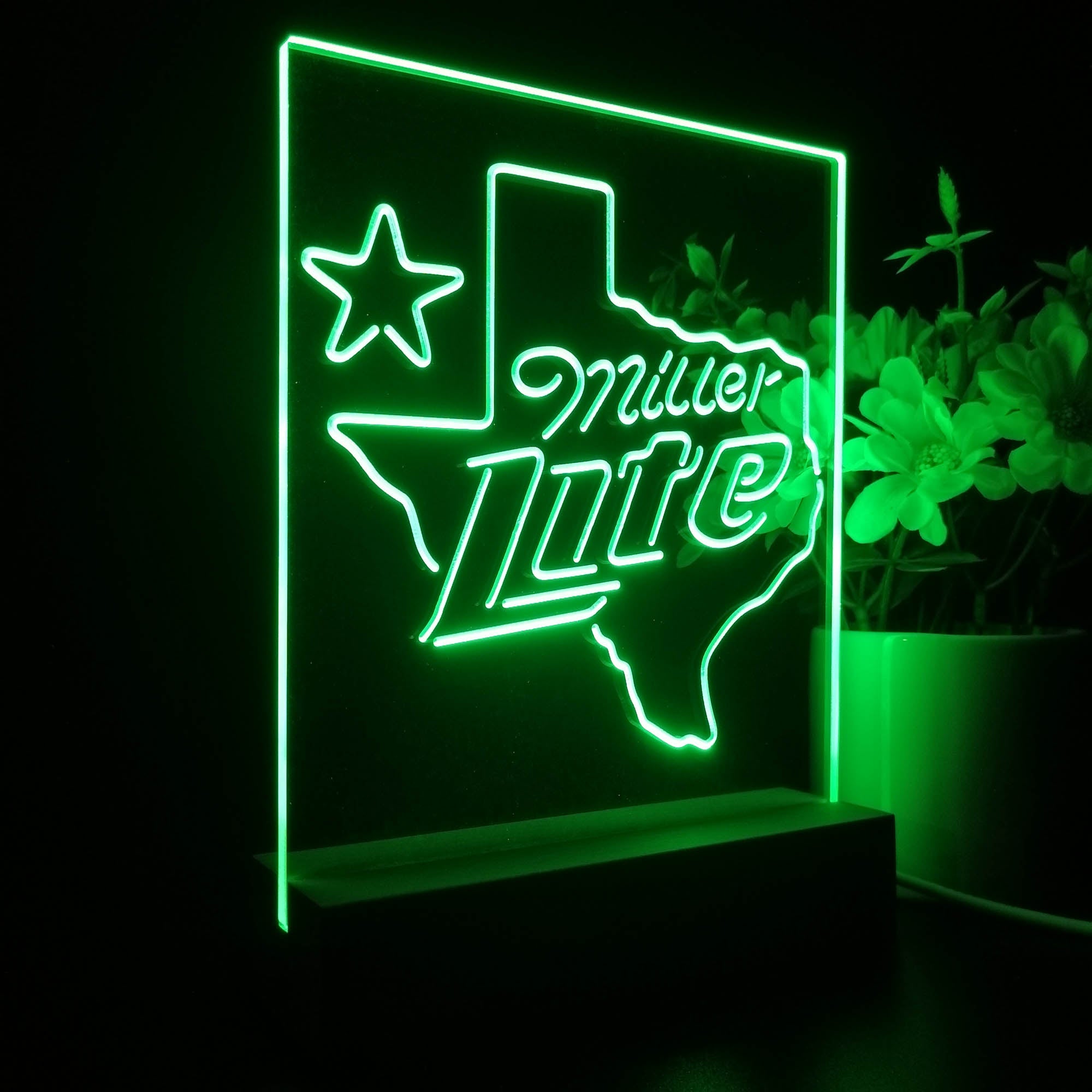 Miller Texas Star Beer Night Light LED Sign