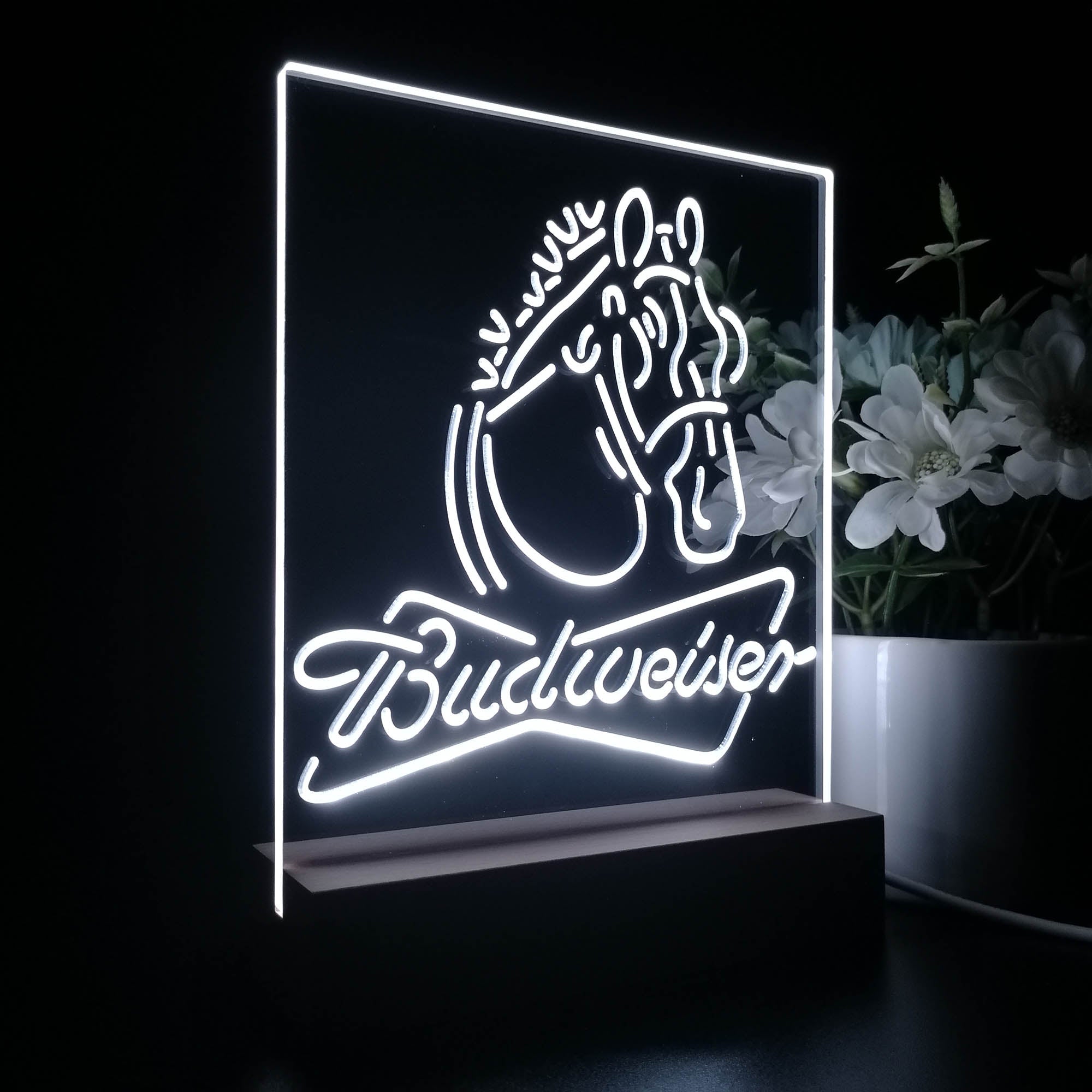 Budweiser Clydesdale Horse Head Night Light LED Sign