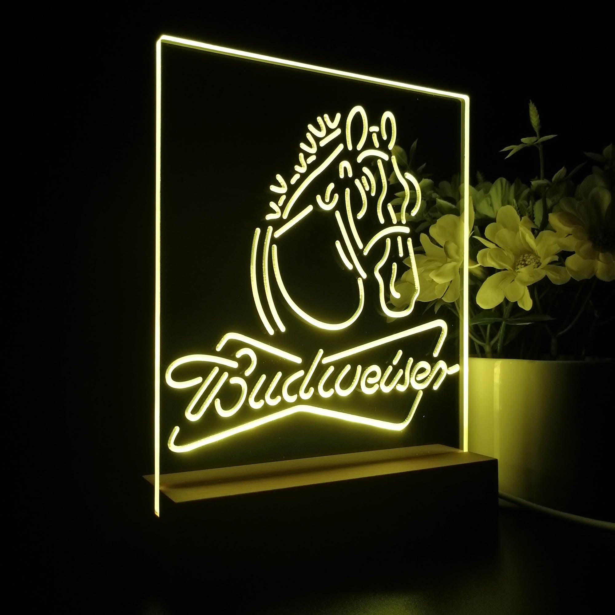 Budweiser Clydesdale Horse Head Night Light LED Sign