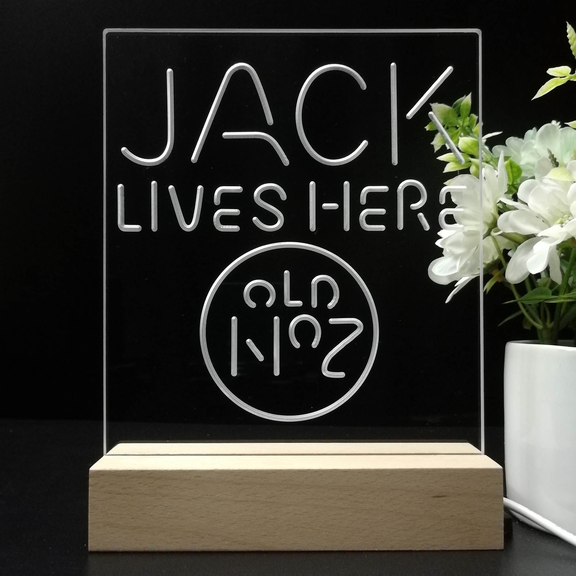 Jack Lives Here Night Light LED Sign