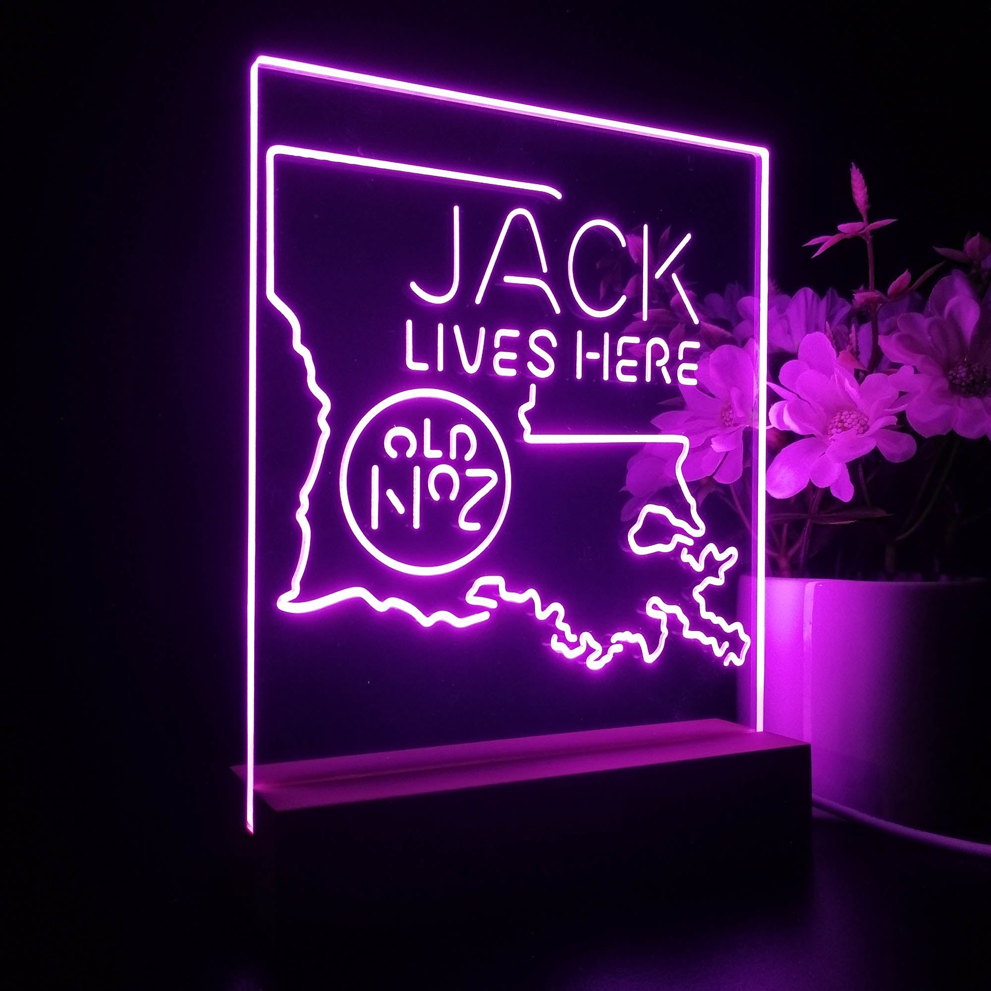 Louisiana Jack Lives Here Night Light LED Sign