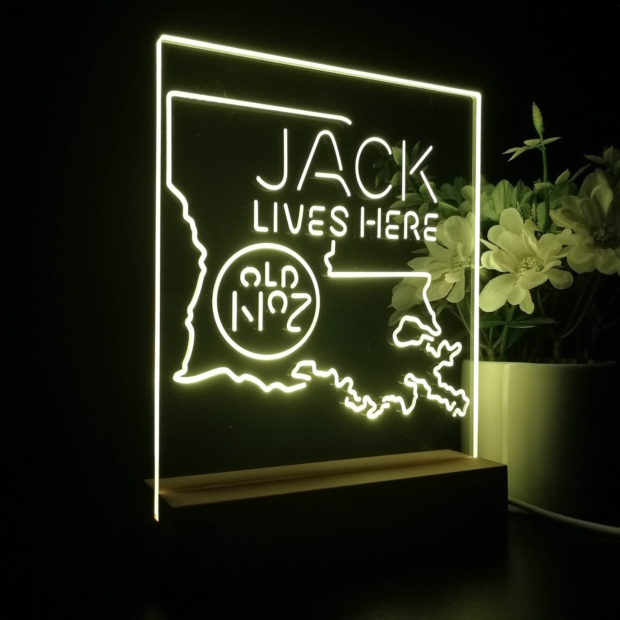 Louisiana Jack Lives Here Night Light LED Sign