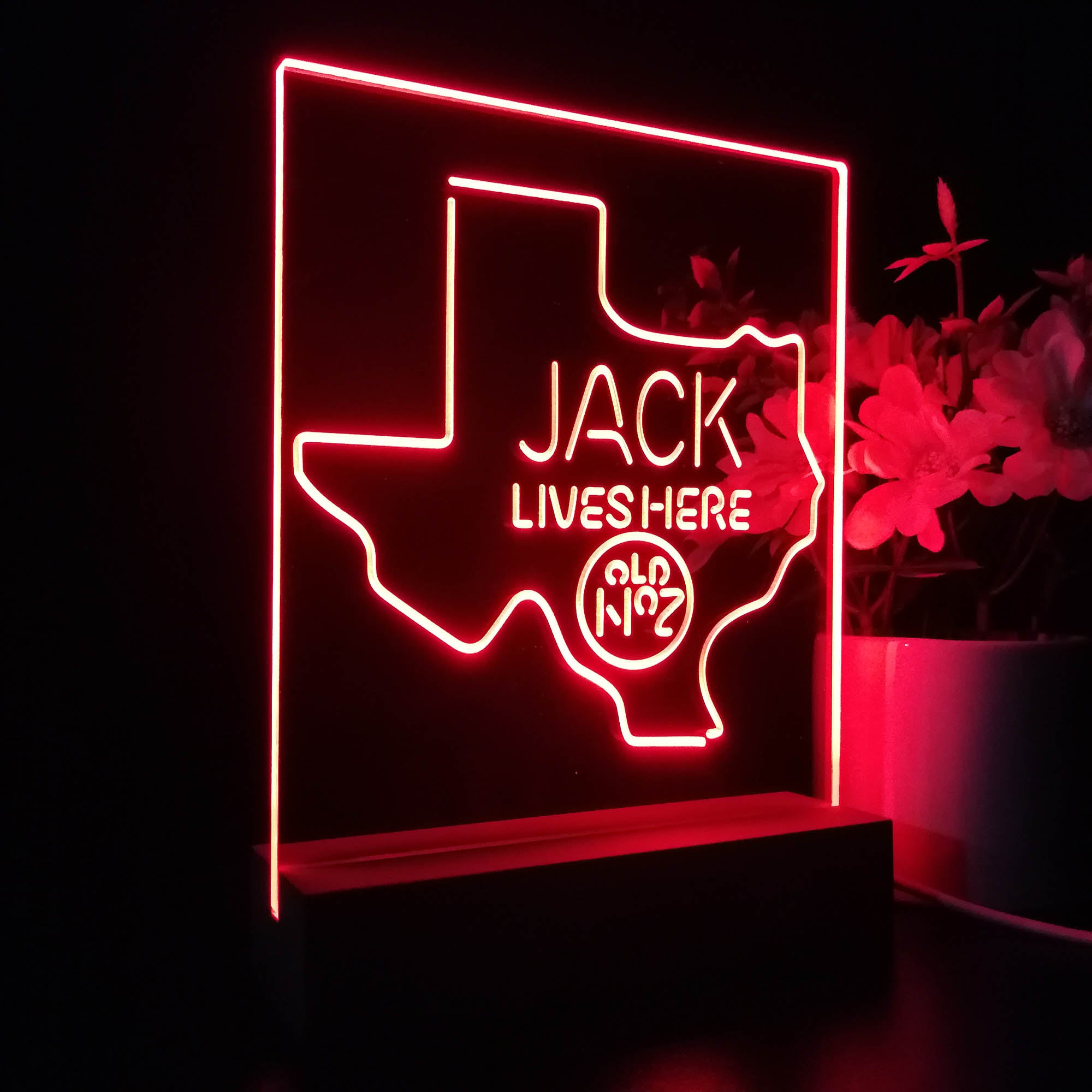 Texas Jack Danielss Jack Lives Here Decoration Gifts Night Light LED Sign