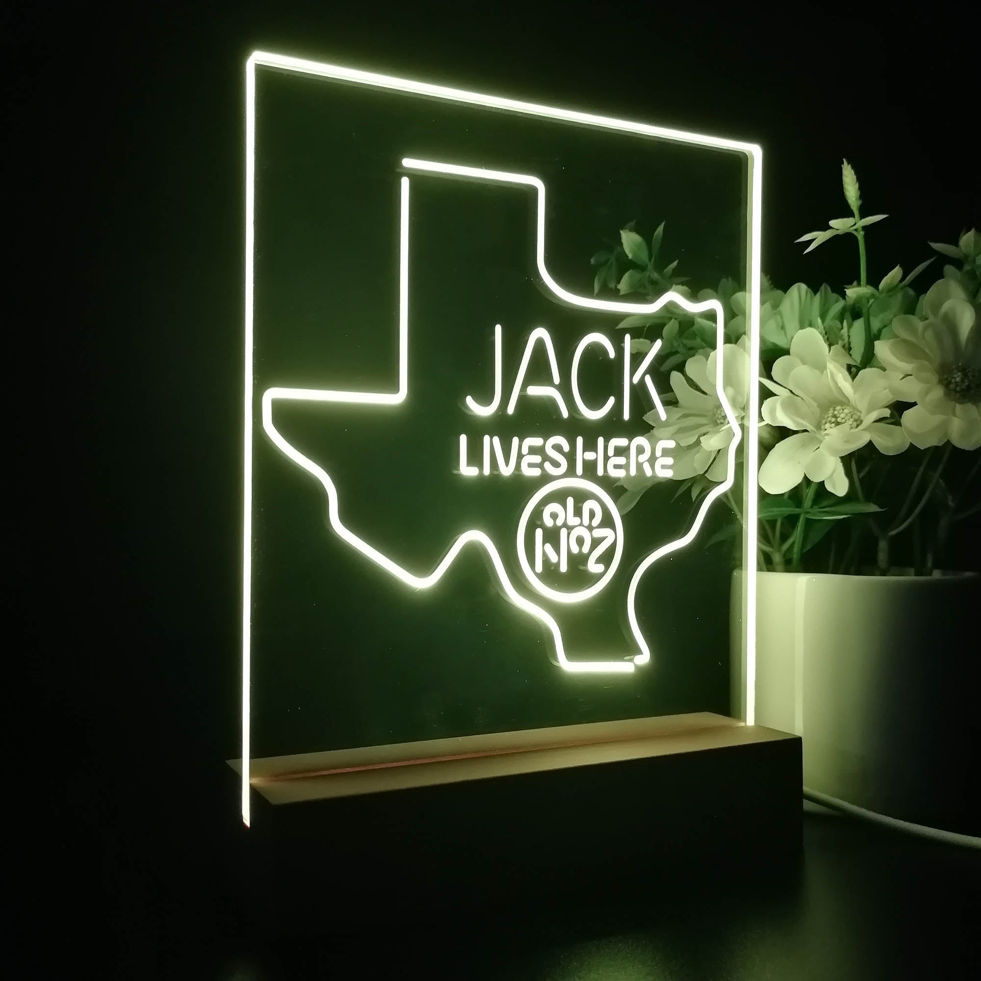 Texas Jack Danielss Jack Lives Here Decoration Gifts Night Light LED Sign