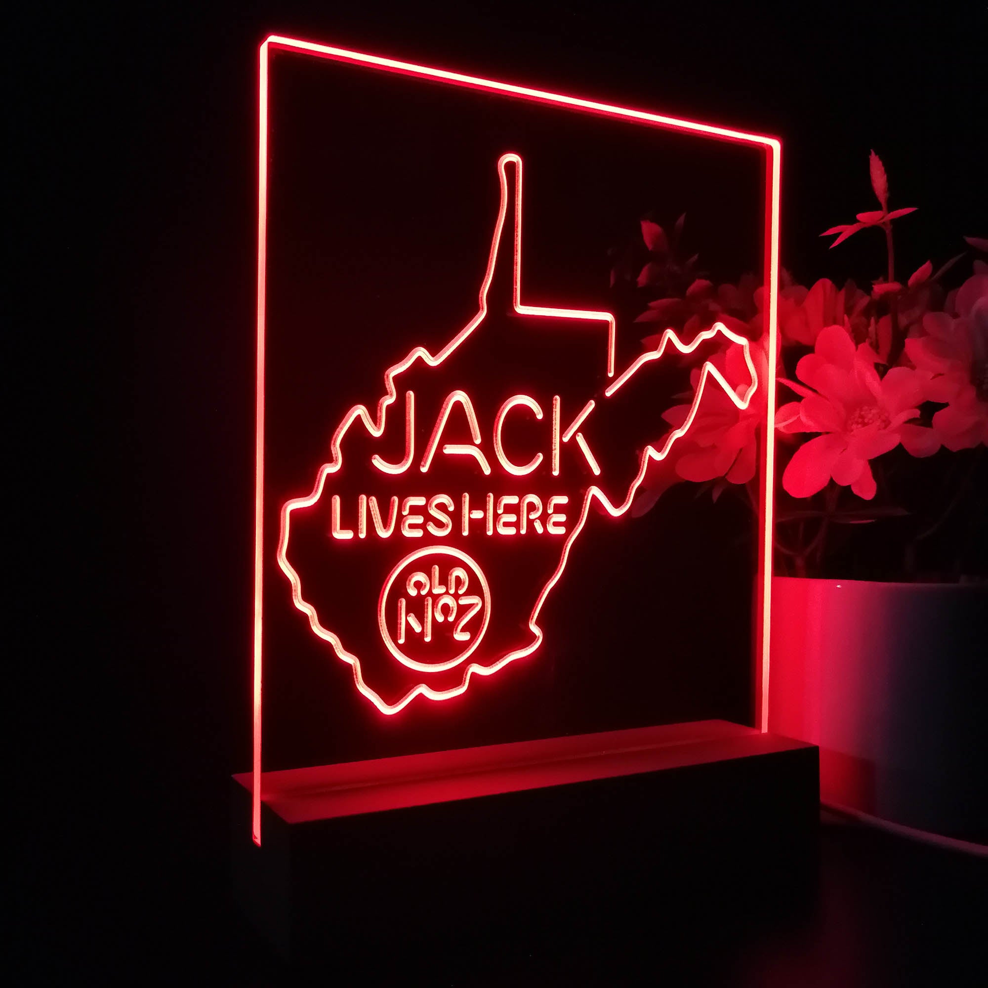 West Viginia Jack Lives Here Night Light LED Sign