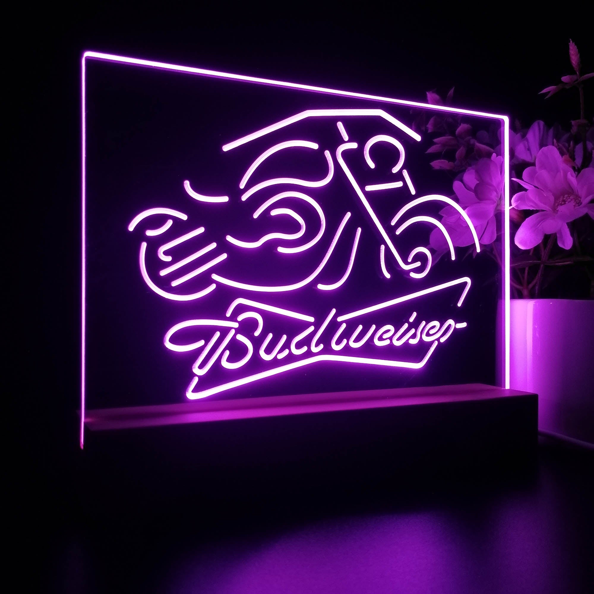 Budweiser Beer Motorcycle Night Light LED Sign