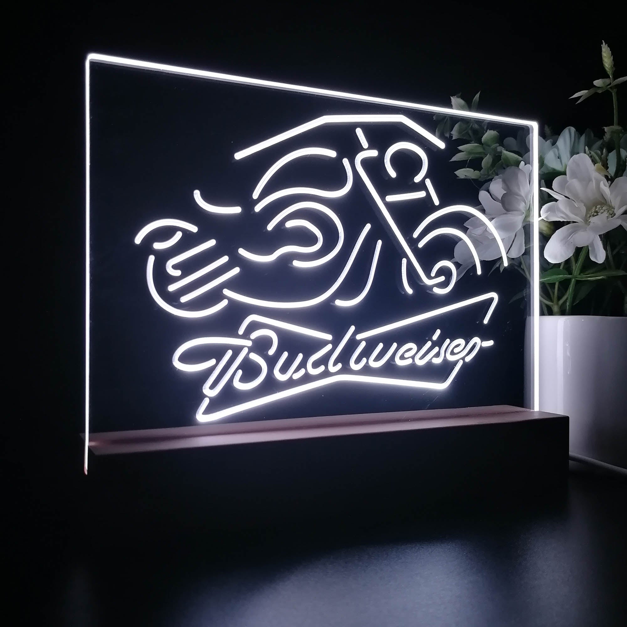 Budweiser Beer Motorcycle Night Light LED Sign