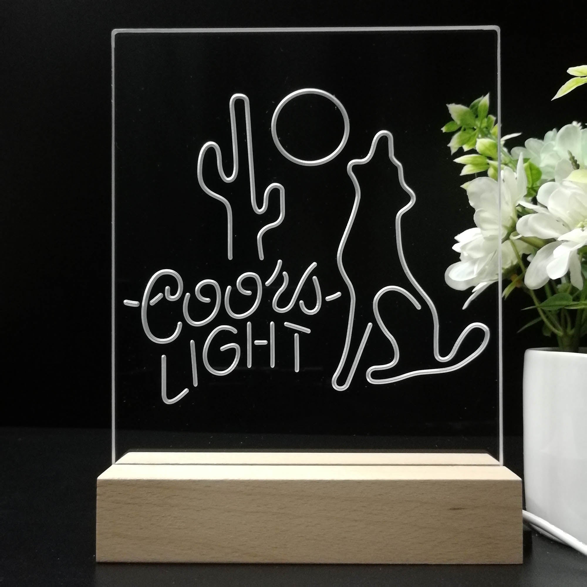 Coors Light Coyote Moon Night Light LED Sign
