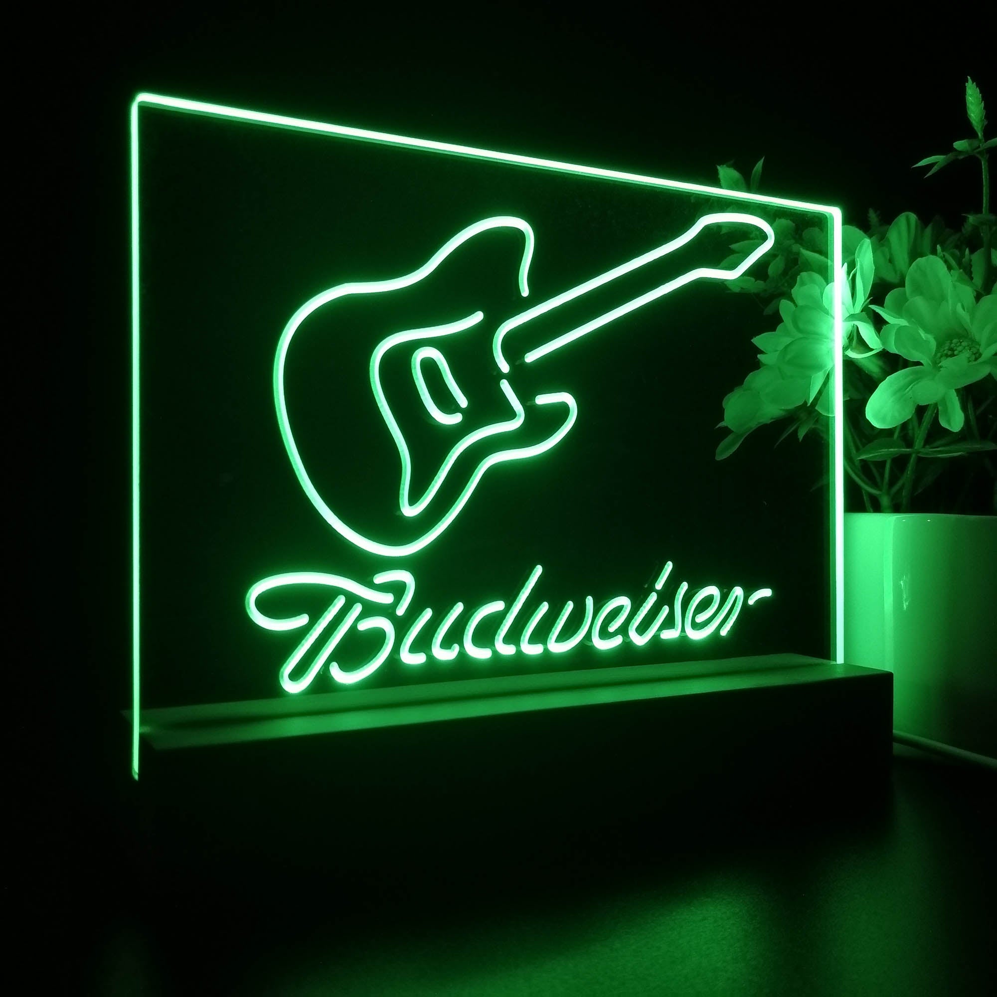 Budweiser Guitar Night Light LED Sign