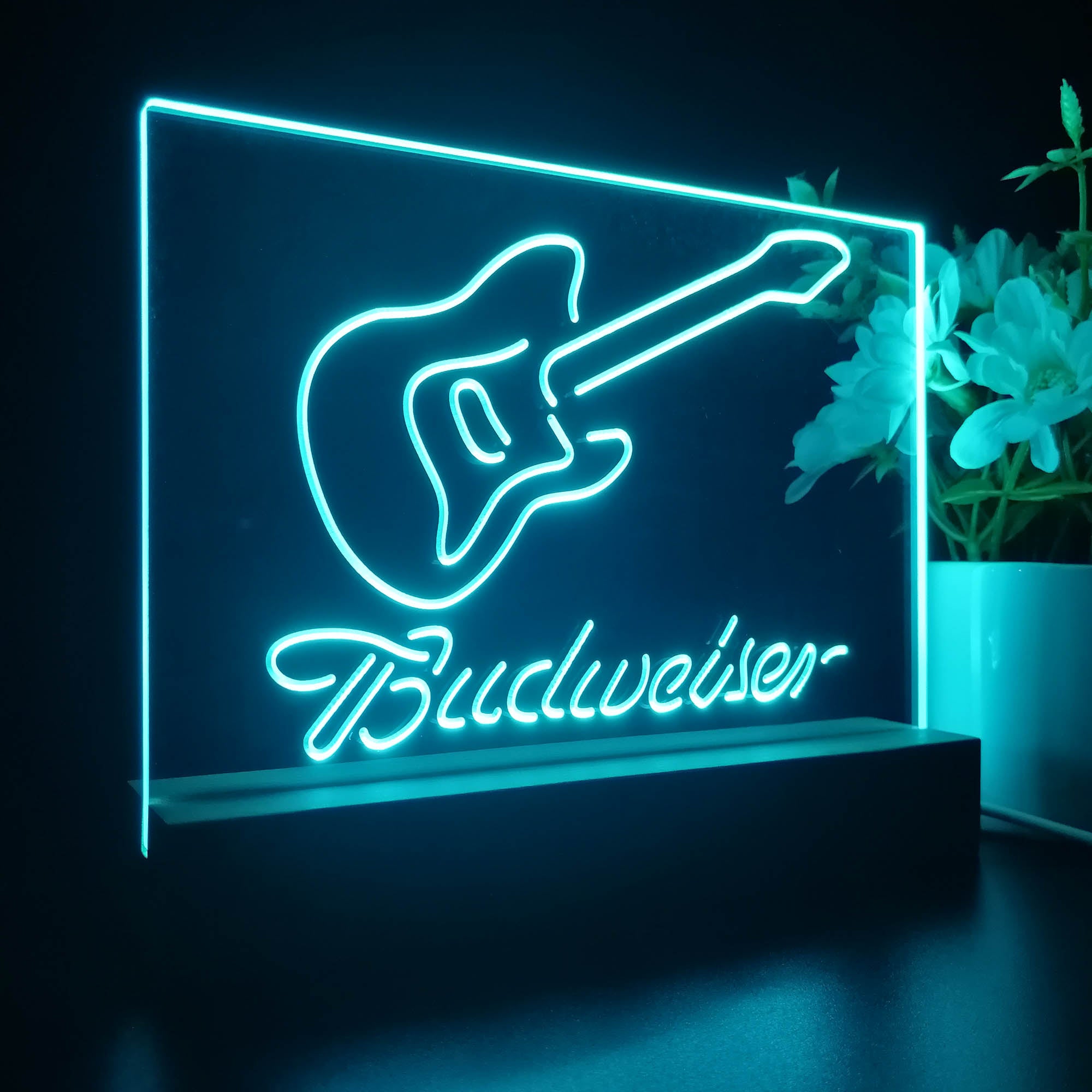 Budweiser Guitar Night Light LED Sign