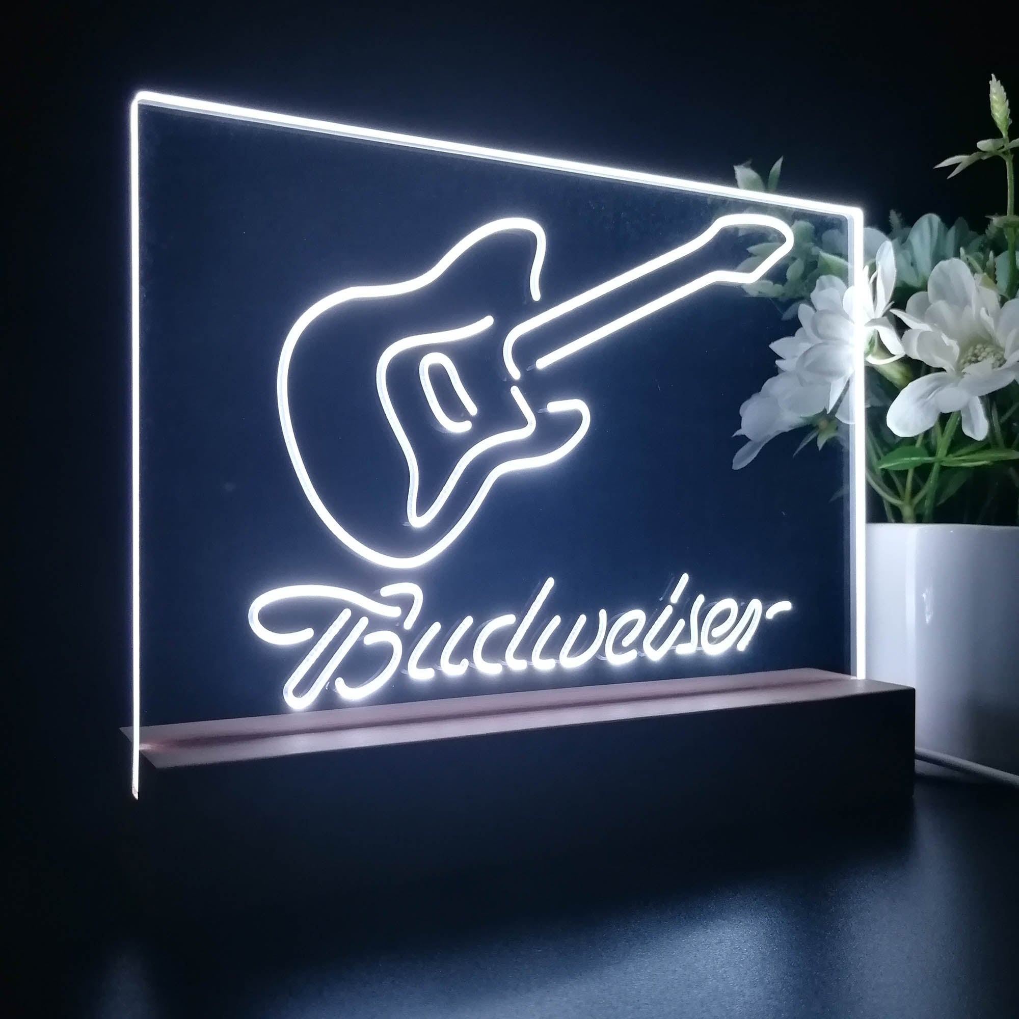Budweiser Guitar Night Light LED Sign