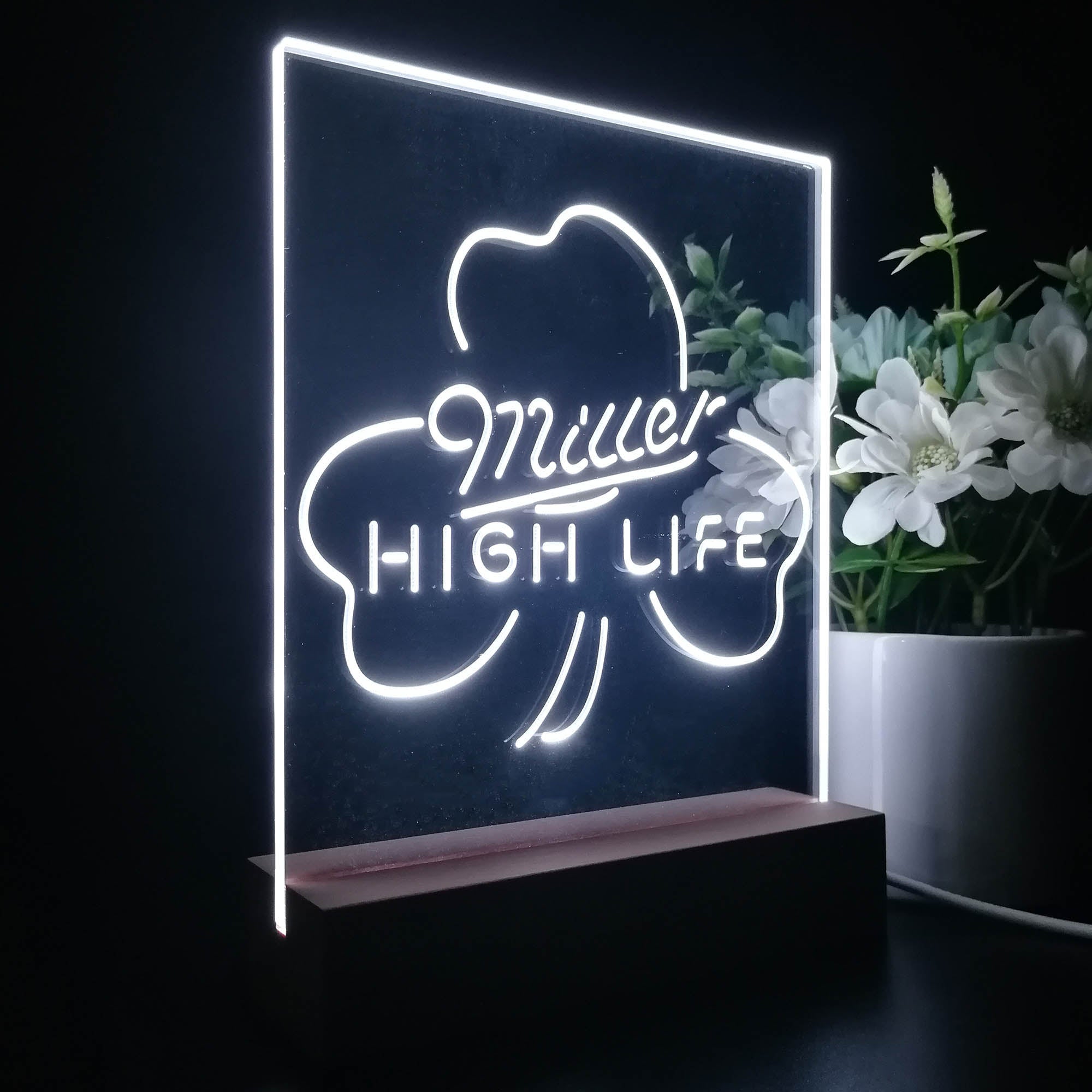 Miller High Life Shamrock Night Light LED Sign
