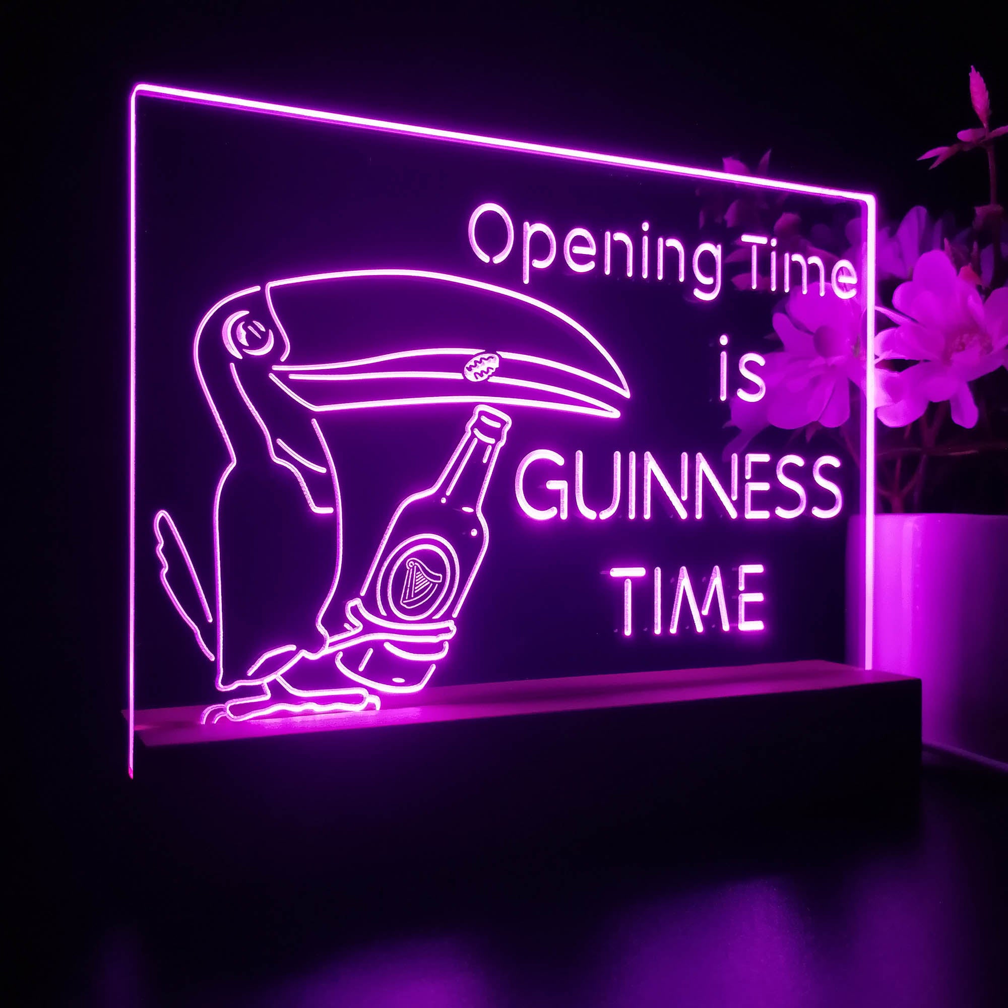 Guinnesss Time Opening Beer Night Light LED Sign