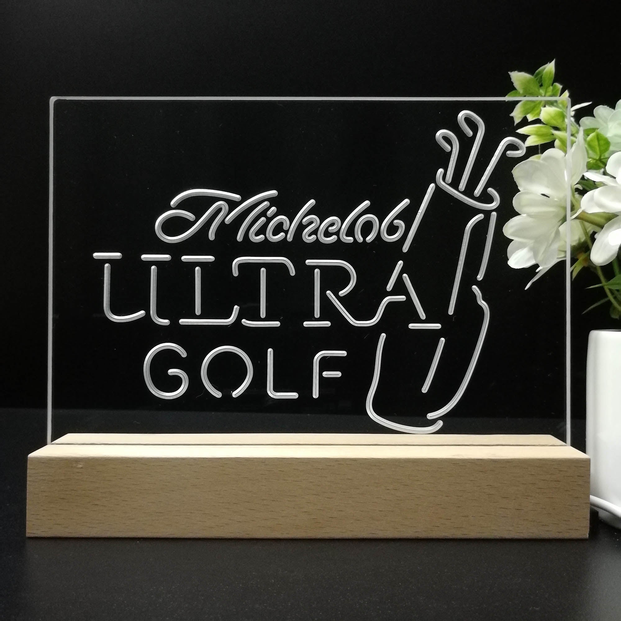 Michelobs Ultra Golf Bag Beer Bar Decoration Gifts Night Light LED Sign