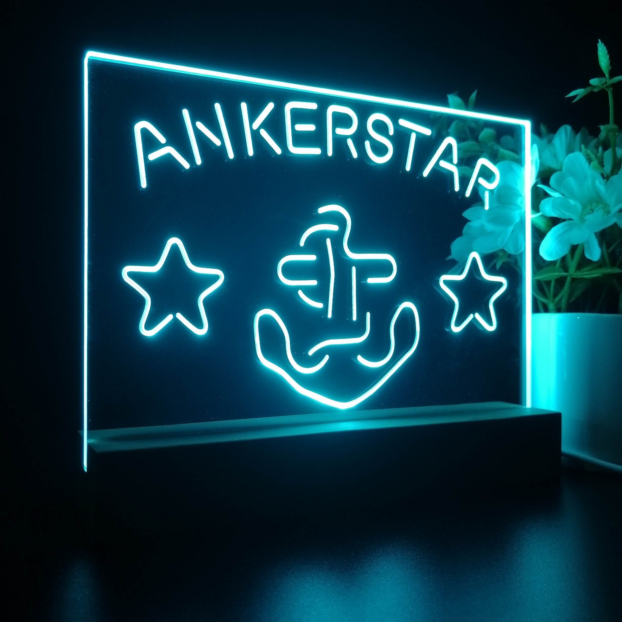 Ankerstar Anchor Cowboys Stars Beer Night Light LED Sign