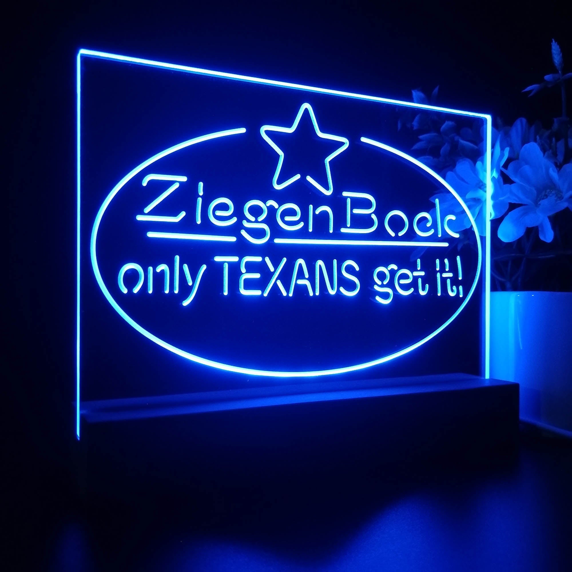 ZiegenBock Amber Only Texans Get it Night Light LED Sign