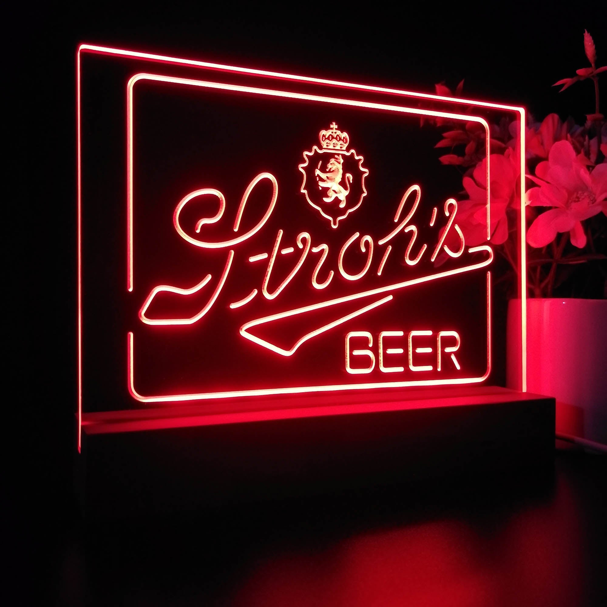 Stroh's Beer Bar Night Light LED Sign