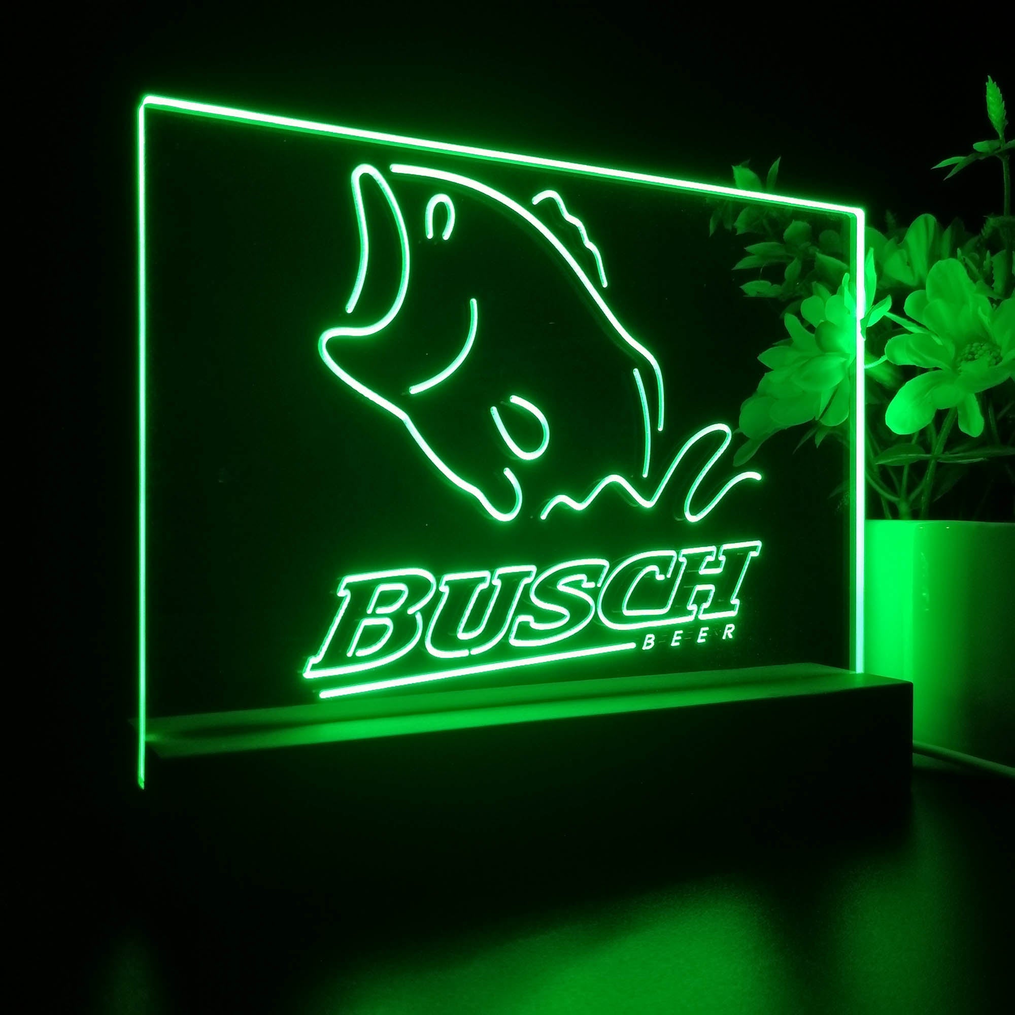 Busch Beer Fishing Camp Night Light LED Sign
