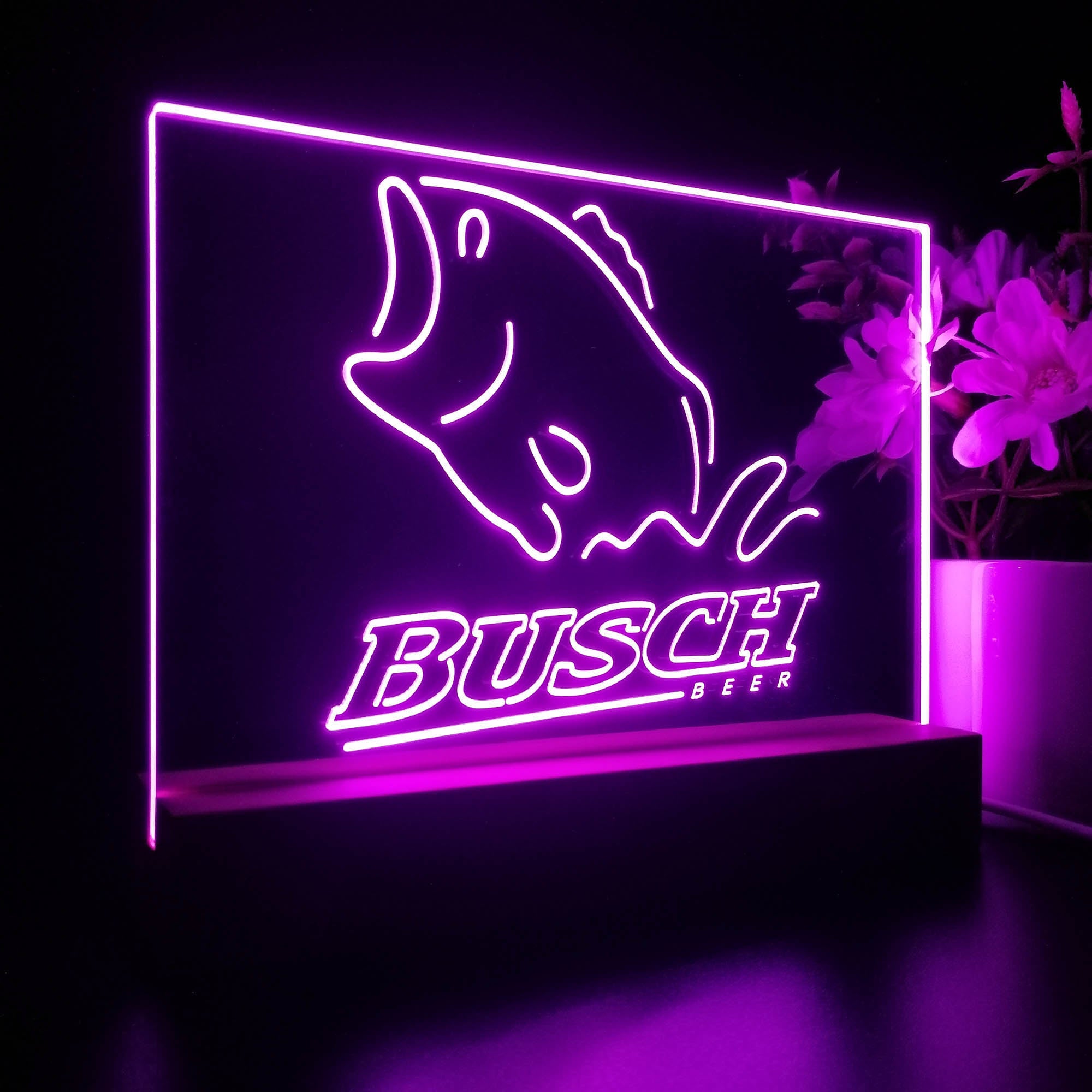 Busch Beer Fishing Camp Night Light LED Sign