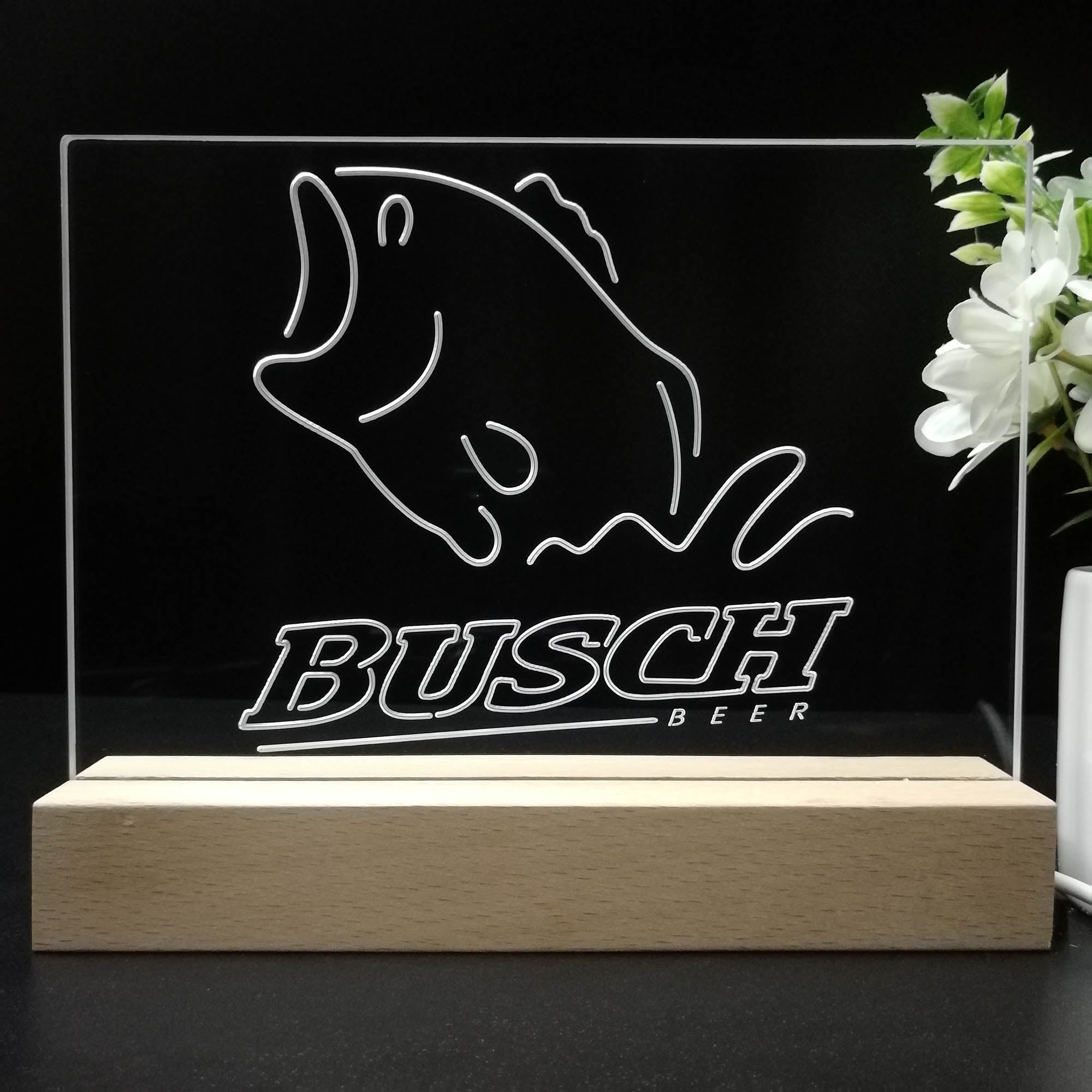 Busch Beer Fishing Camp Night Light LED Sign