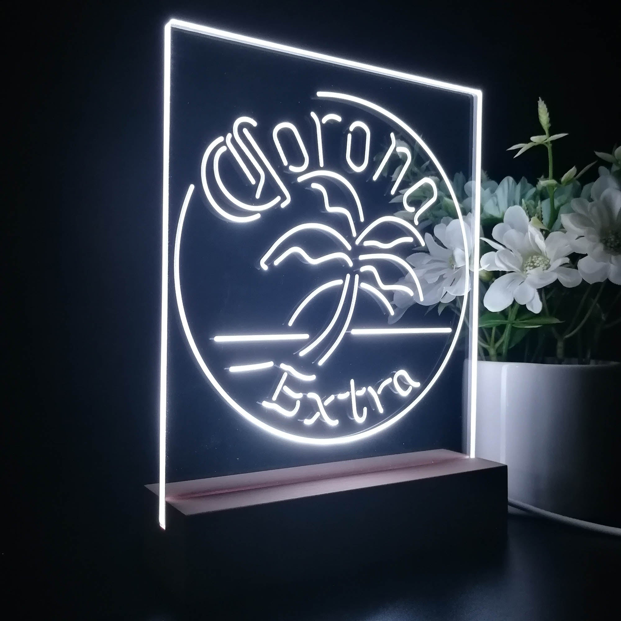 Coronas Palm Tree Island Circle Night Light LED Sign