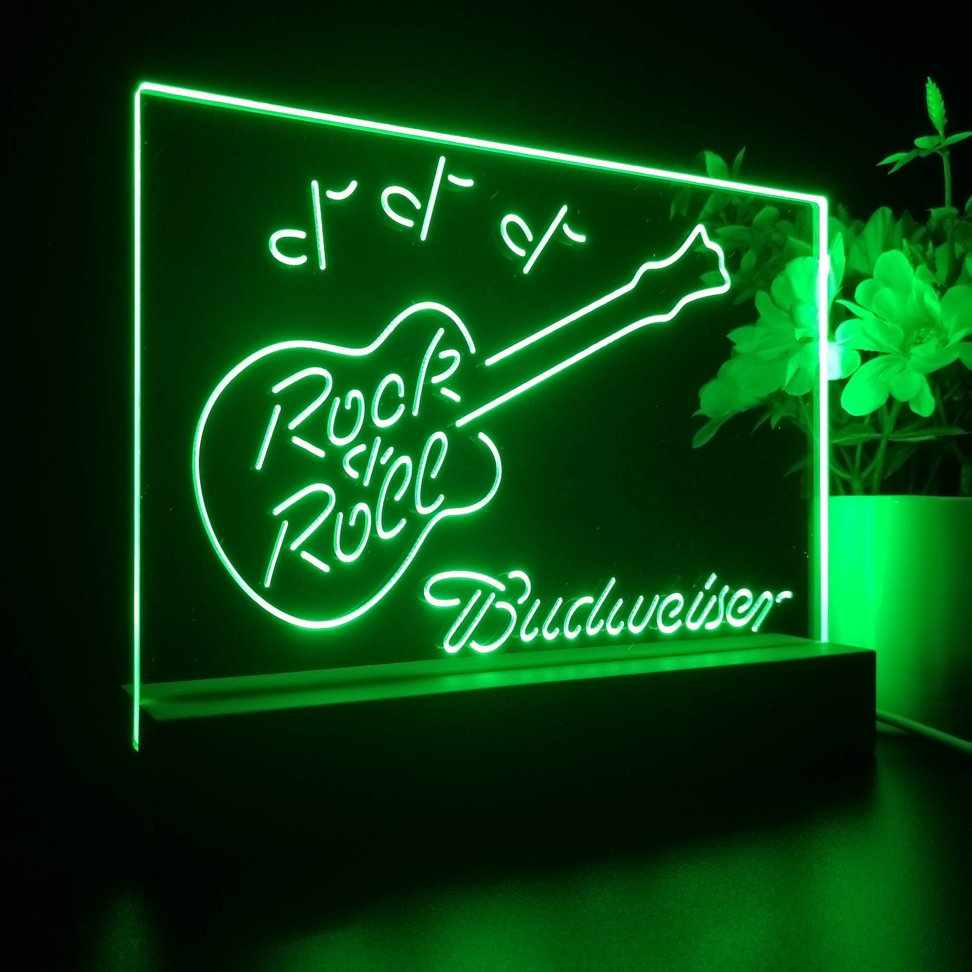 Budweiser Rock n Roll Live Music Night Light LED Sign