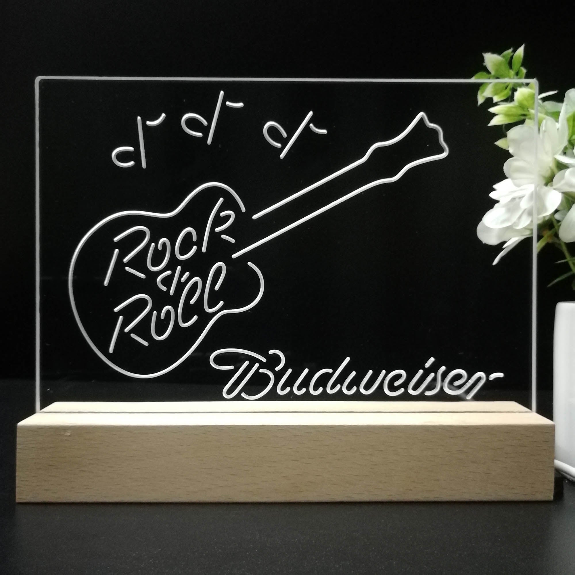 Budweiser Rock n Roll Live Music Night Light LED Sign
