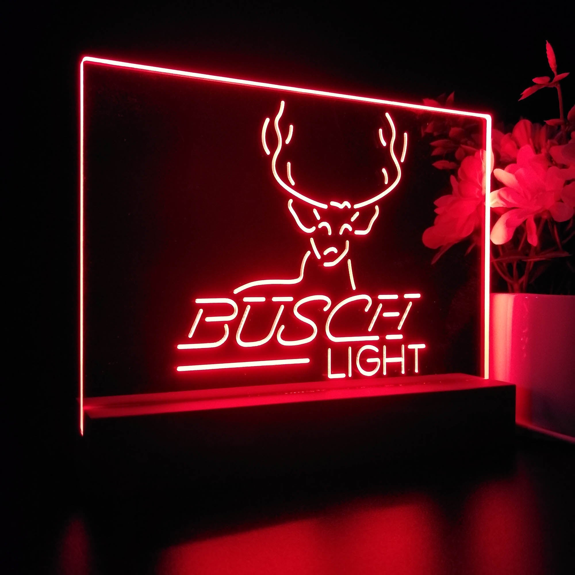 Buschs Deer Hunting Beer Light Night Light LED Sign