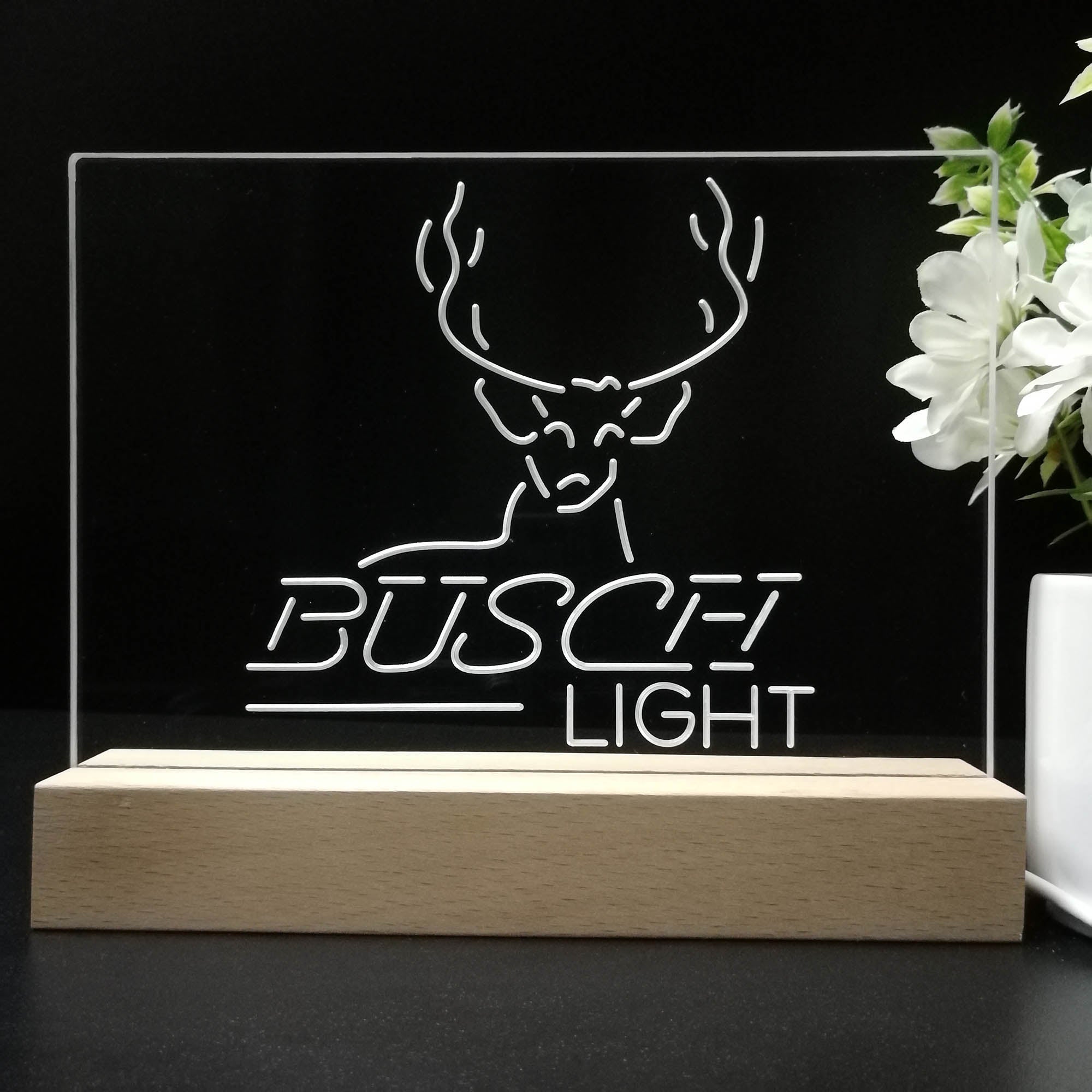 Buschs Deer Hunting Beer Light Night Light LED Sign